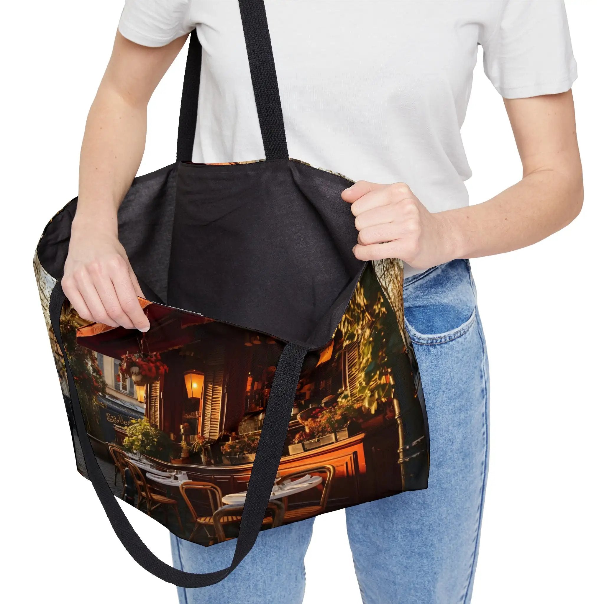 Weekender Tote Bag | a tote bag with a picture of a restaurant