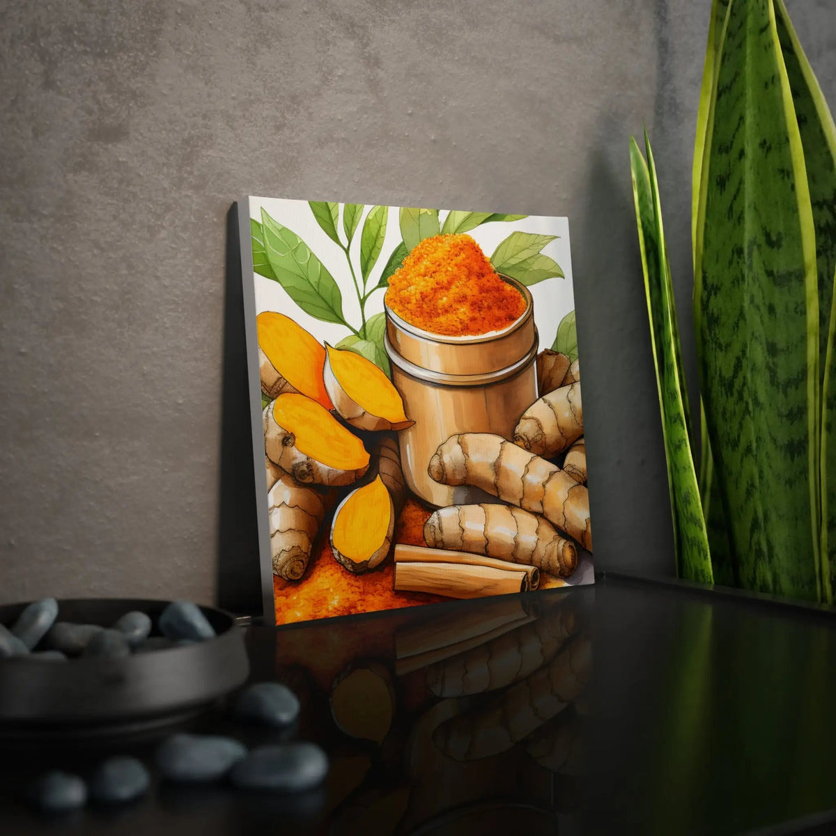 Canvas Gallery Wraps | a painting of a potted plant and ginger