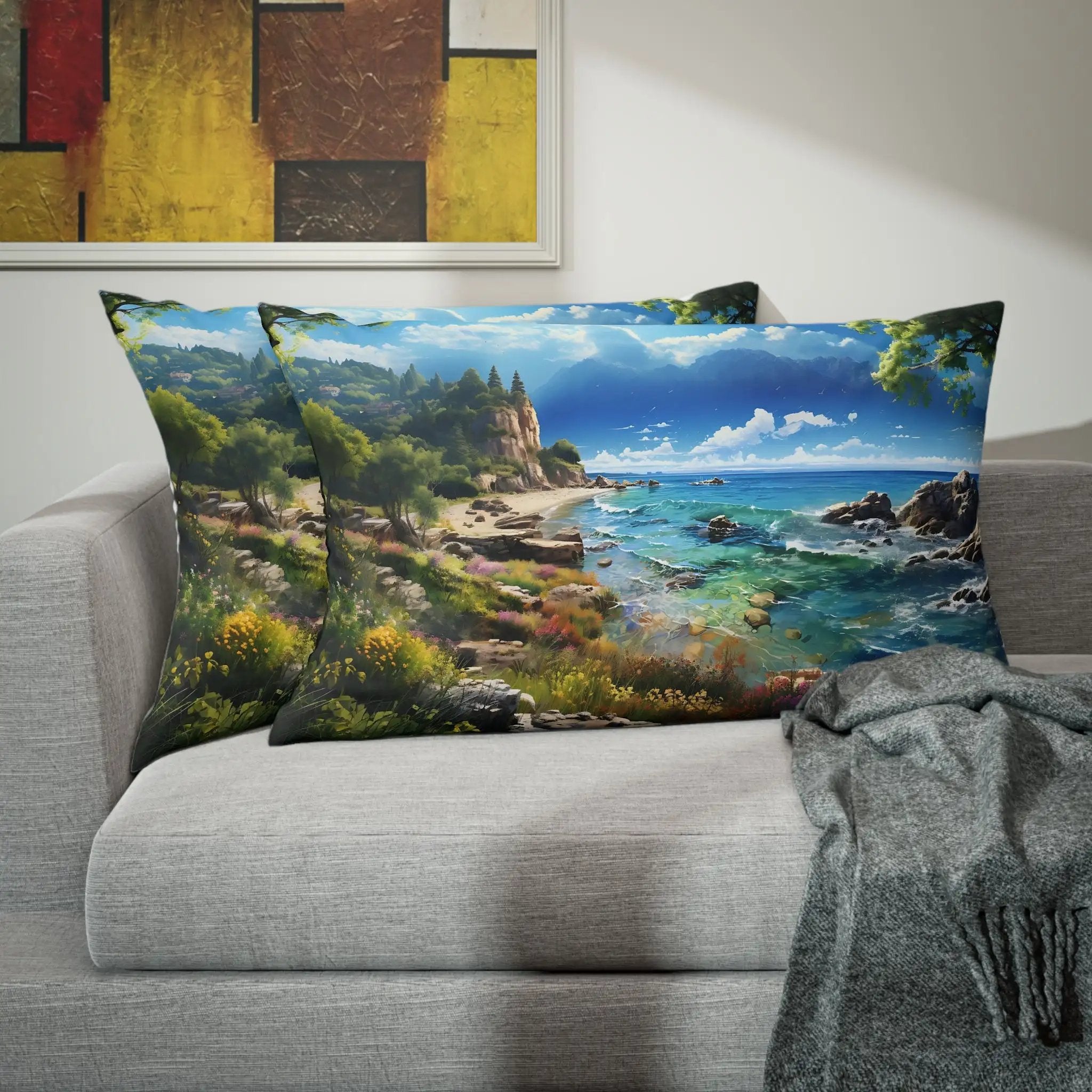 Pillow Sham | Sea Beach Landscape | Avatar Style | Cushion Cover | Pillowcase | Pillow Slip | Pillow Cover