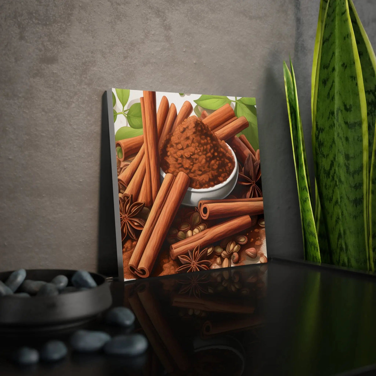 Canvas Gallery Wraps | a picture of a bowl of cinnamon on a table