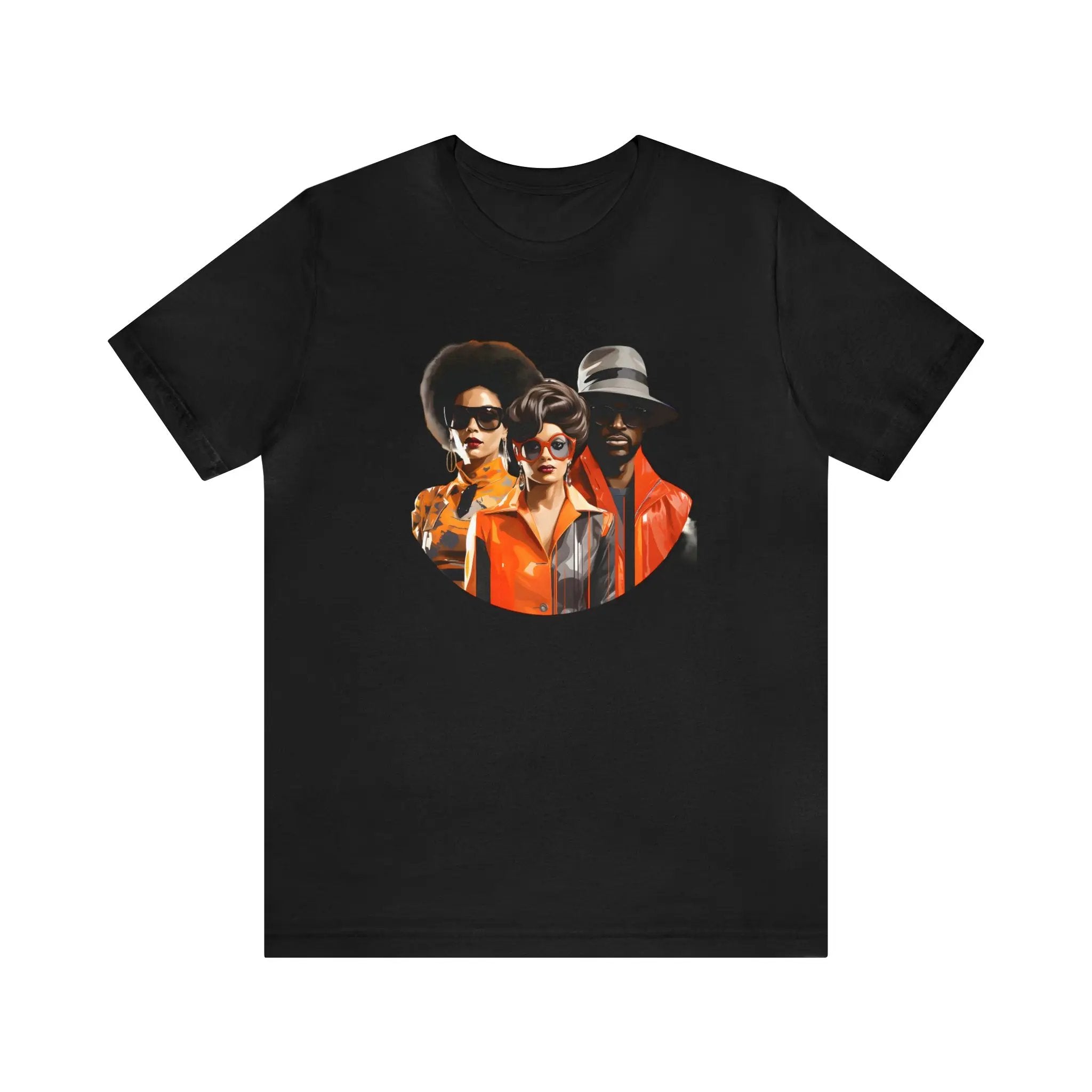 Couple t shirt | a black t - shirt with a picture of two men