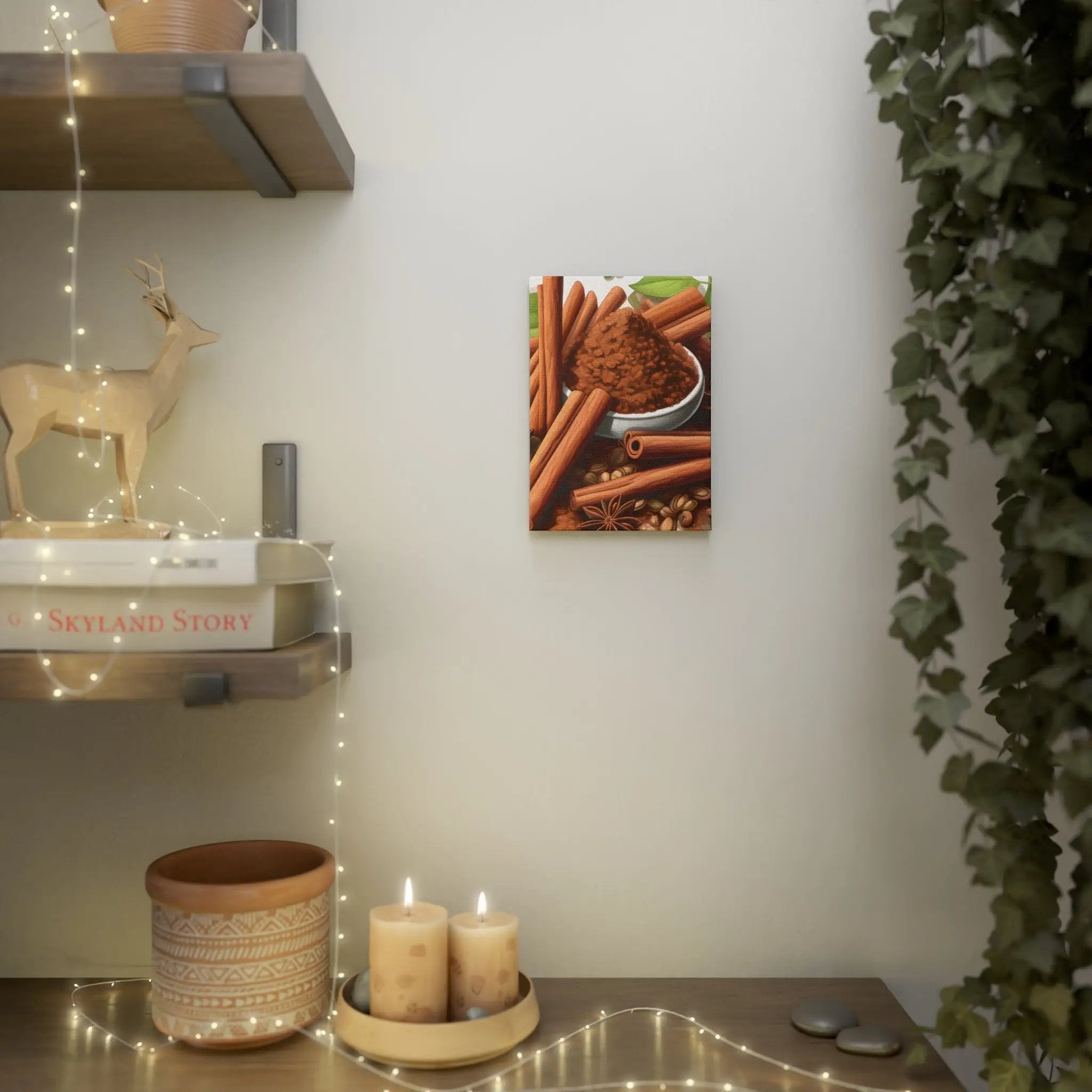 Canvas Gallery Wraps | a picture of carrots on a wall next to candles