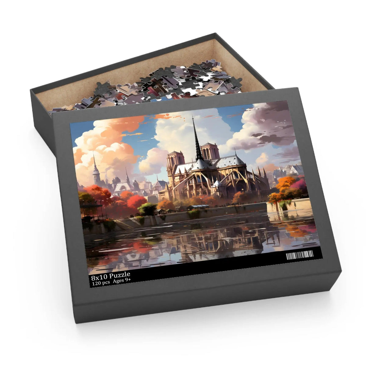 Jigsaw Puzzle | a puzzle box with a painting of a cathedral