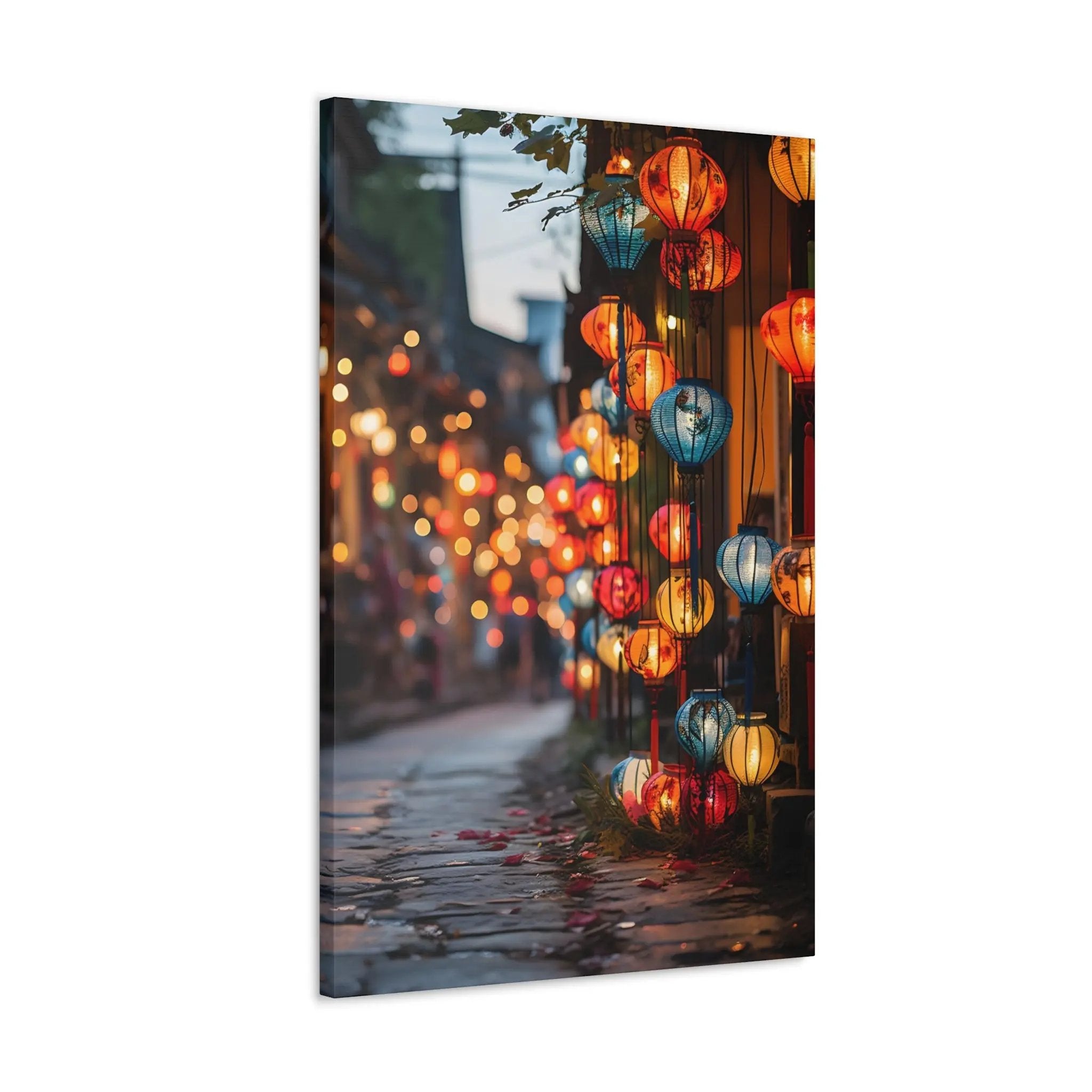 Canvas Gallery Wraps | a city street with a lot of lights on it