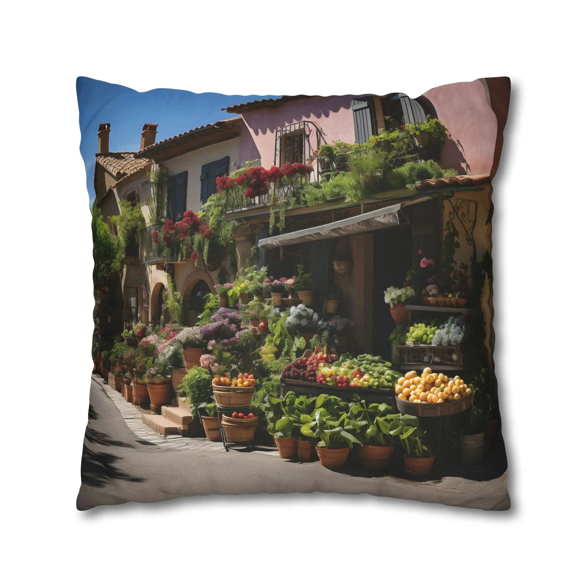 Pillow Sham | The Traditional Markets of Provence | A Feast for the Senses | Pastel Flower Pillow Case