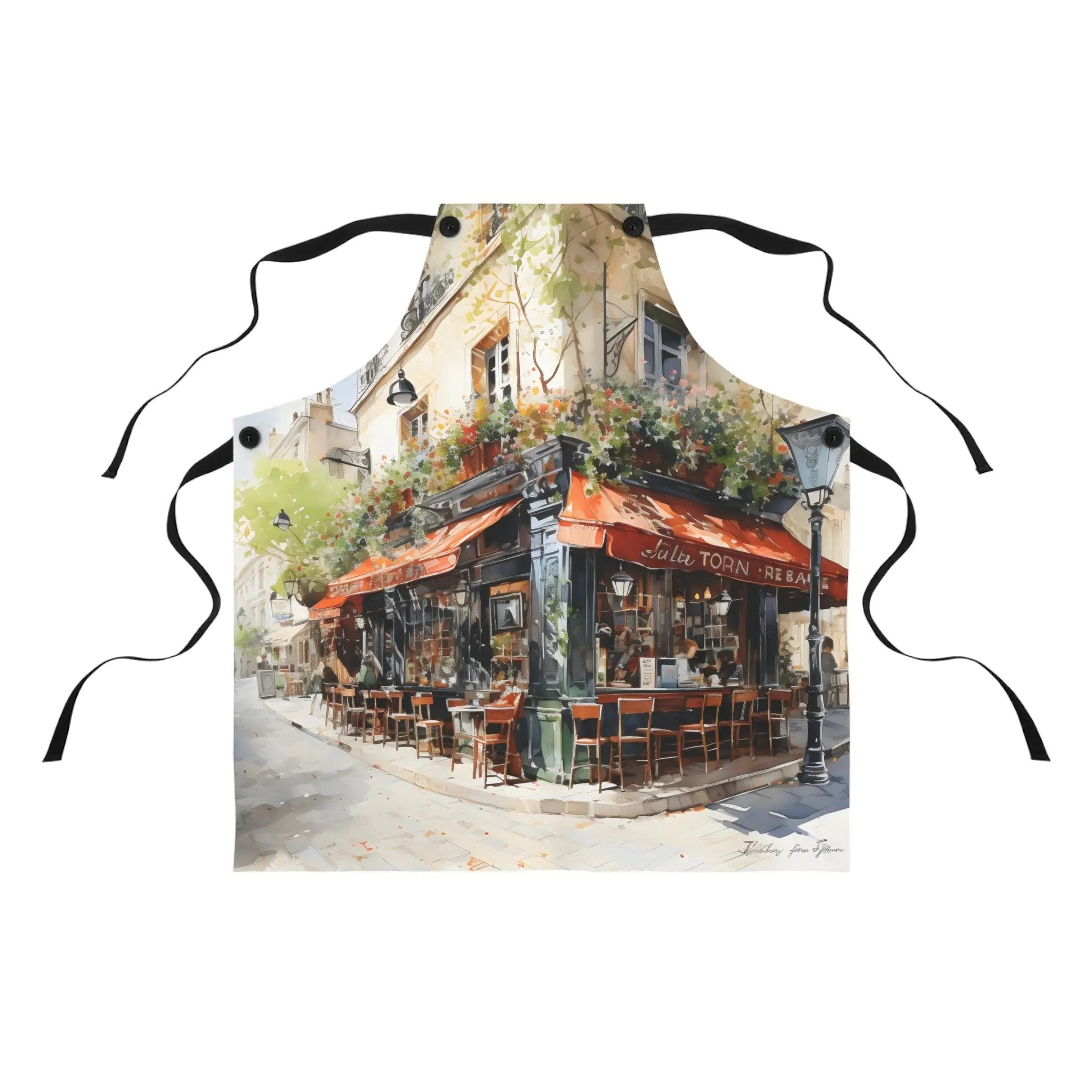 Chef Apron | an apron with a painting of a restaurant