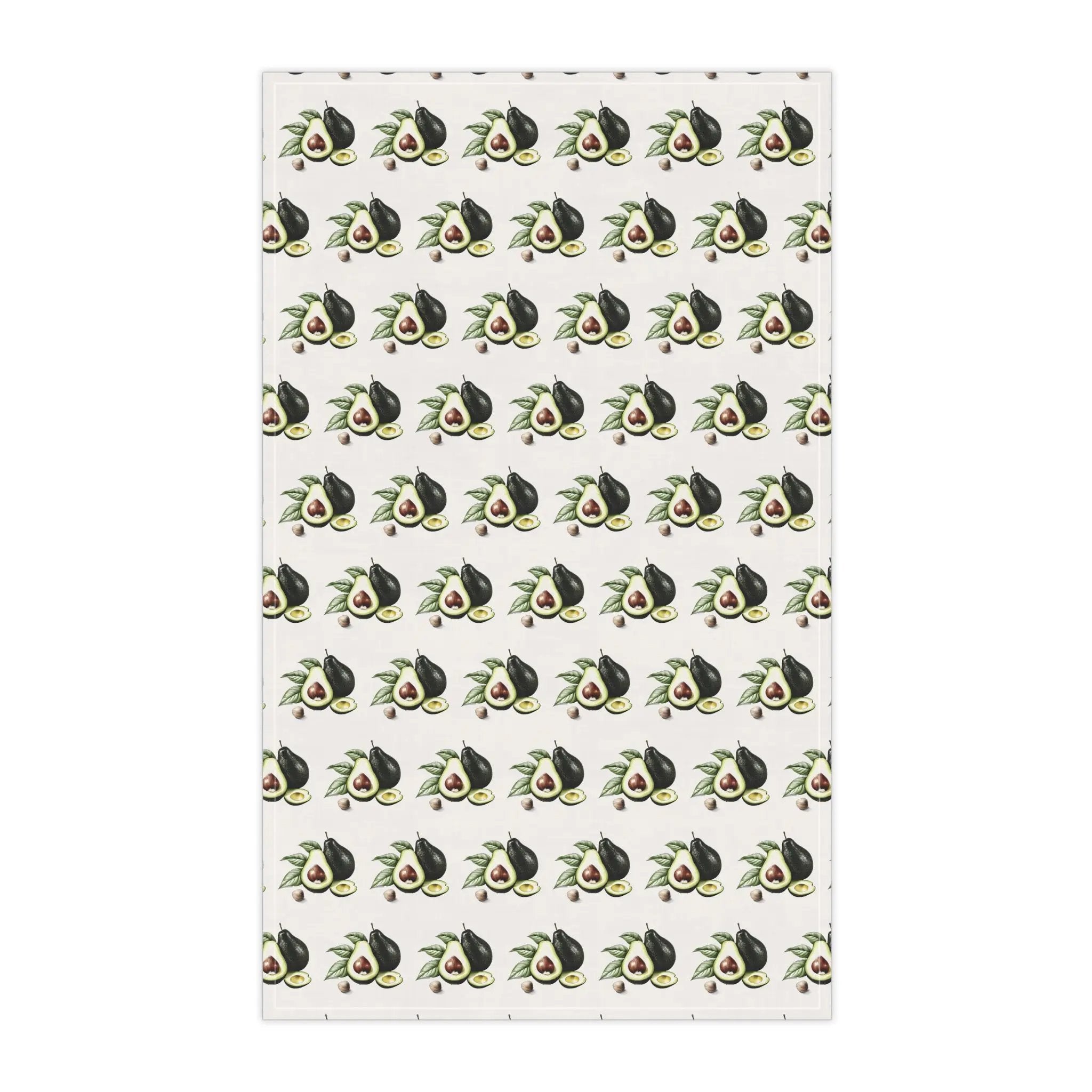 Kitchen Towel | a white wallpaper with black and green avocadot