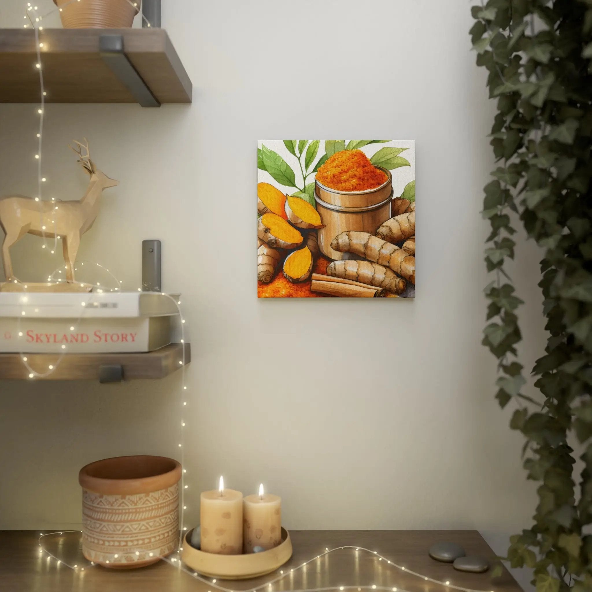 Canvas Gallery Wraps | a painting of spices on a white wall