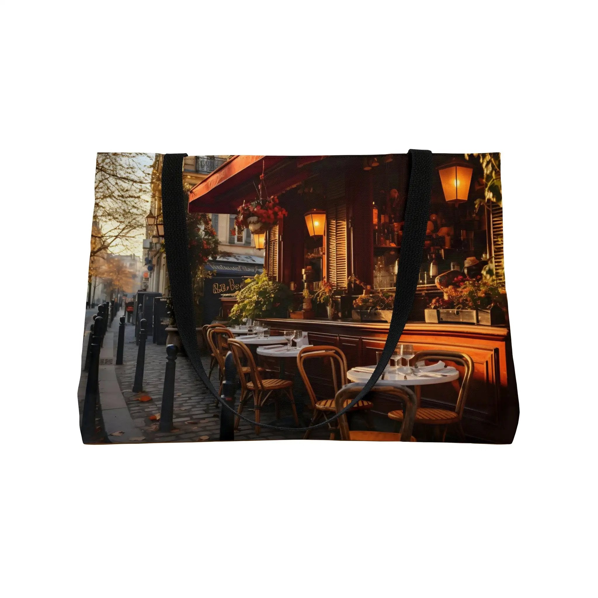 Weekender Tote Bag | a tote bag with a picture of a restaurant