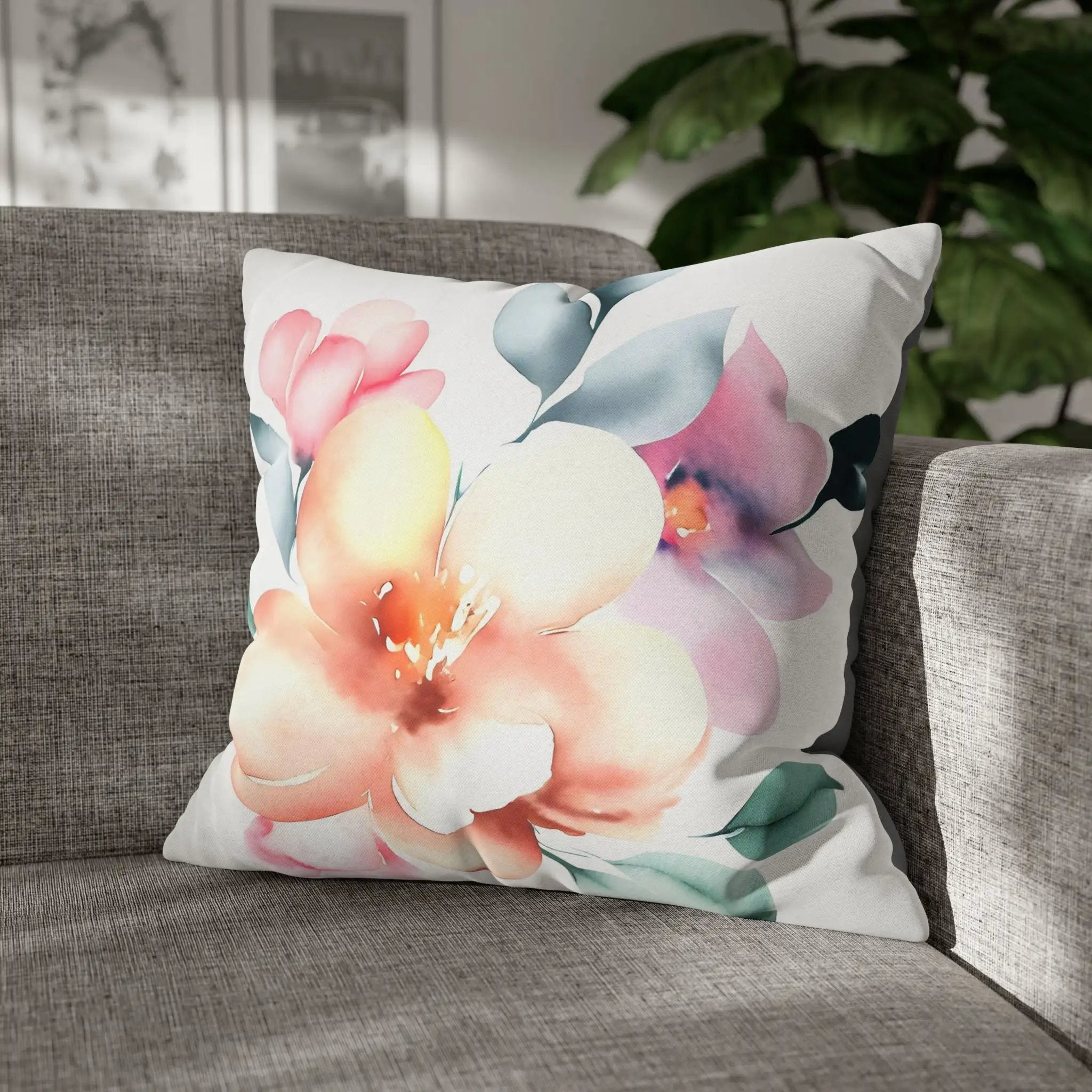 Pillow Sham | a pillow with a flower on it sitting on a couch