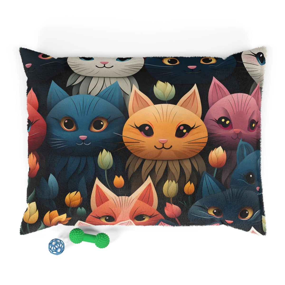 Pet bed | a group of cats sitting on top of a pillow