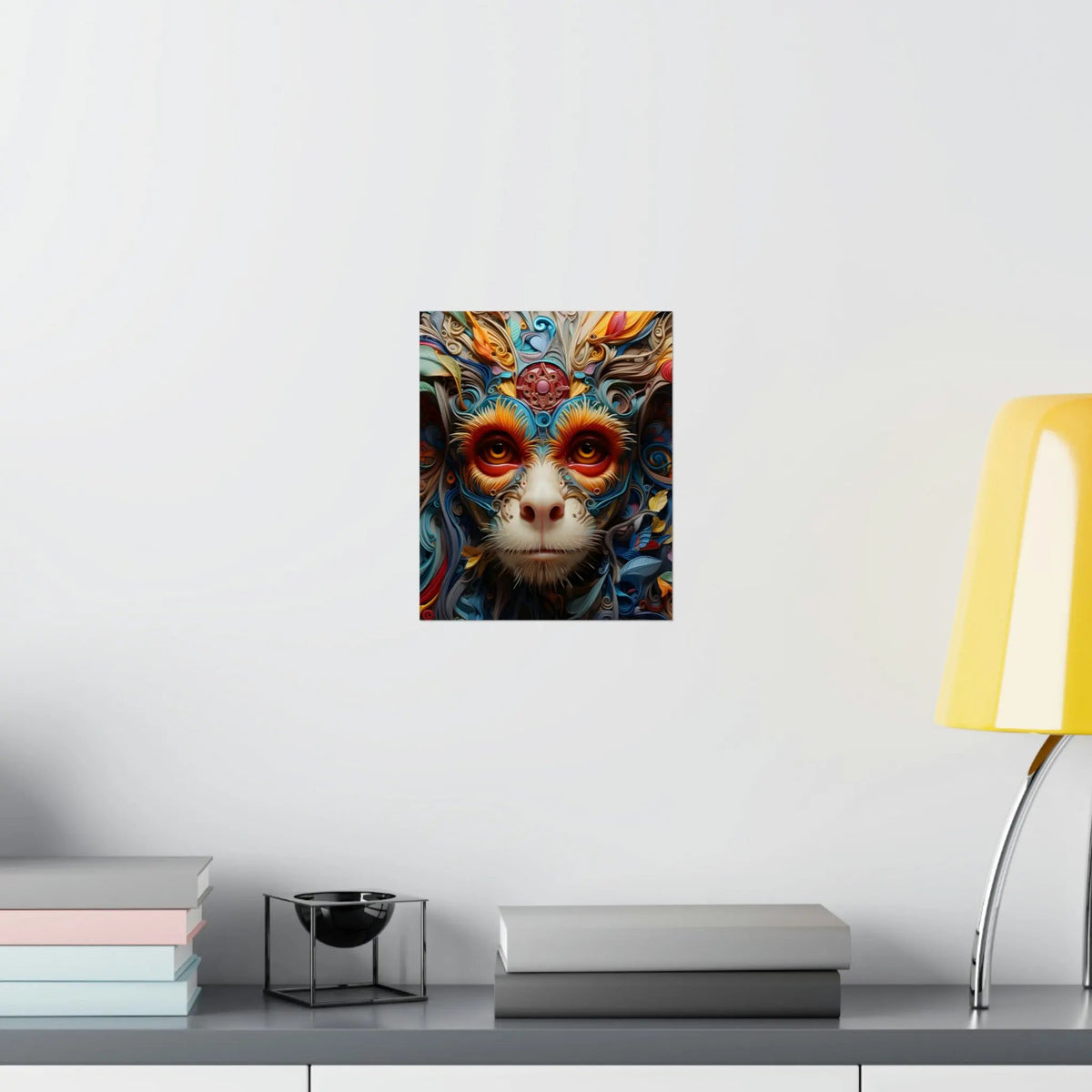 Kawaii Posters | a wall mounted picture of a monkey with red eyes