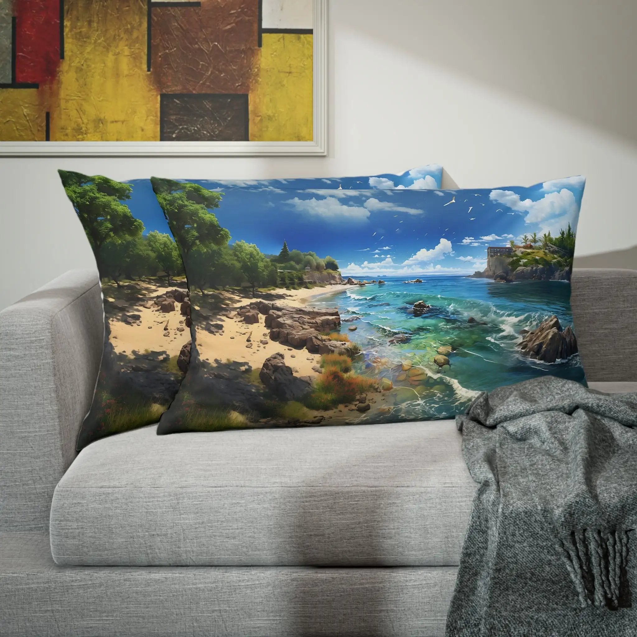 Pillow Sham | Sea Beach Landscape | Avatar Style | Cushion Cover | Pillowcase | Pillow Slip | Pillow Cover