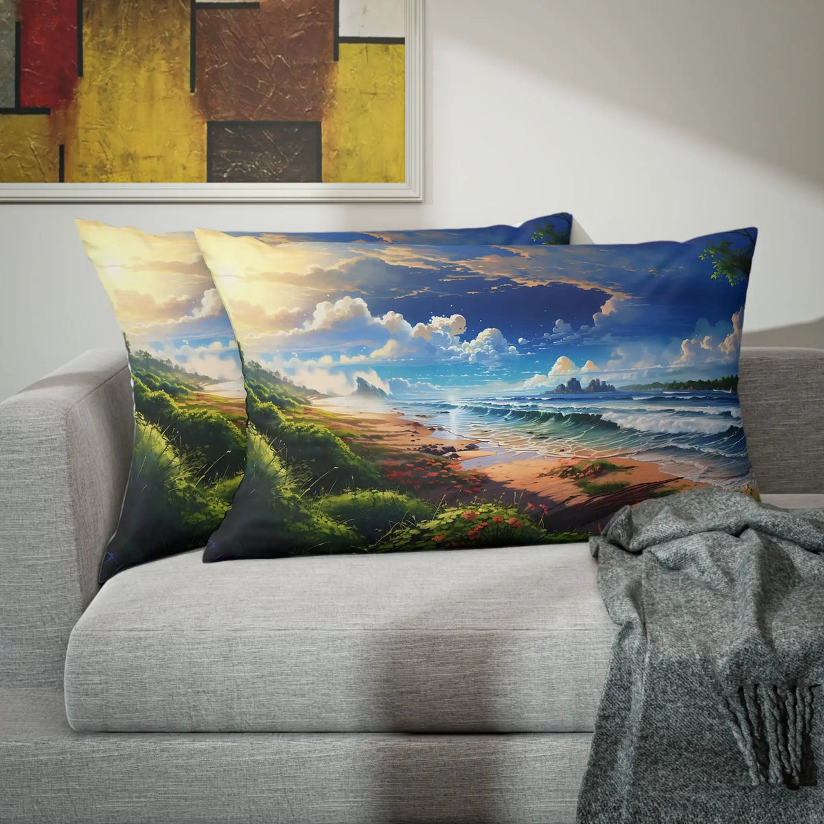 Pillow Sham | Sea Beach Landscape | Avatar Style | Cushion Cover | Pillowcase | Pillow Slip | Pillow Cover