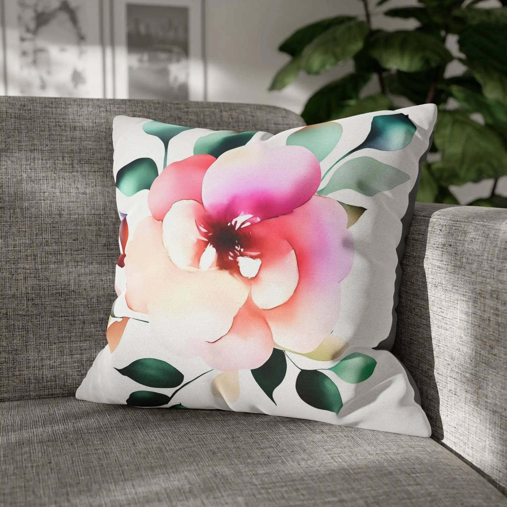 Pillow Sham | a pillow with a flower on it sitting on a couch