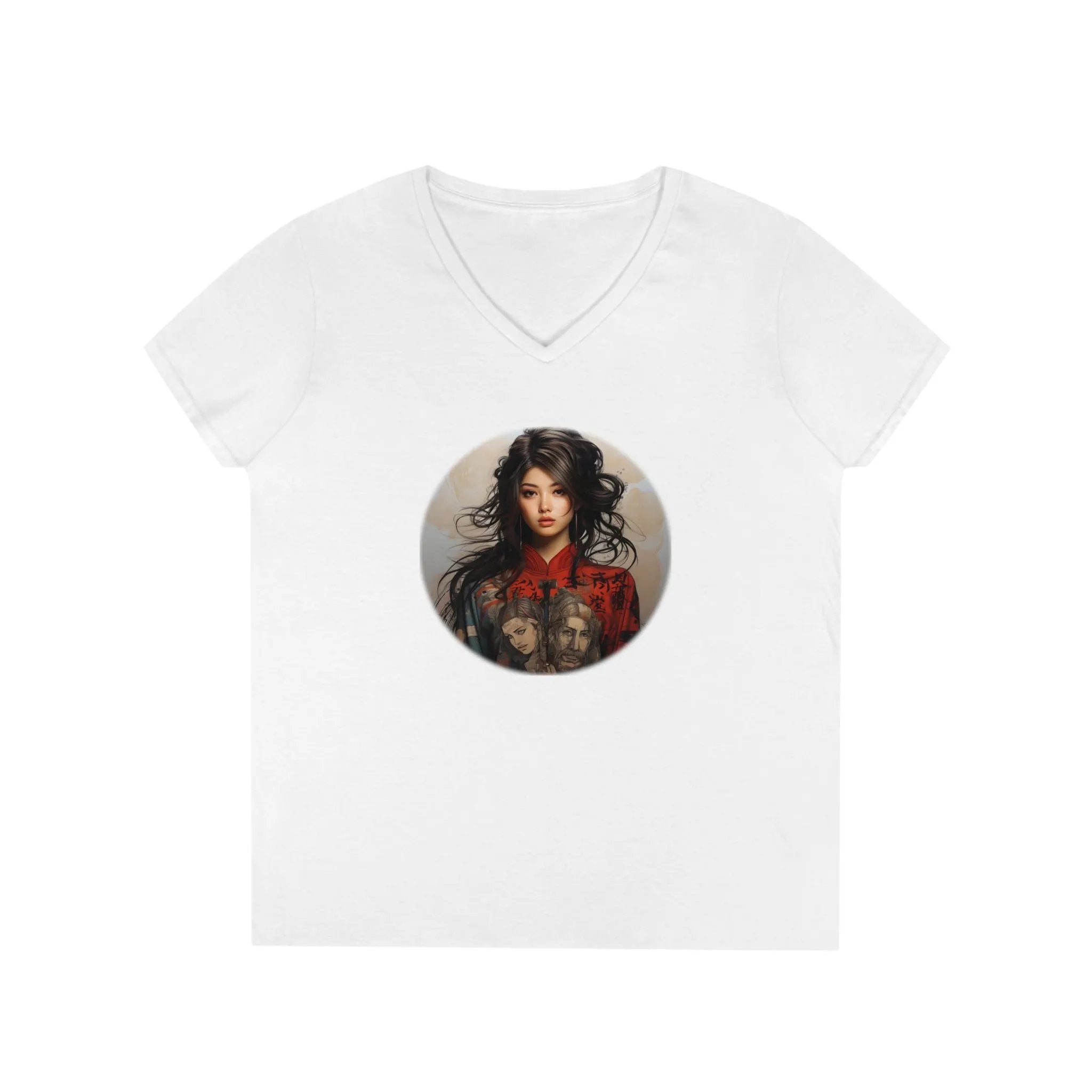 Kimono Beauty | a white t - shirt with a portrait of a woman