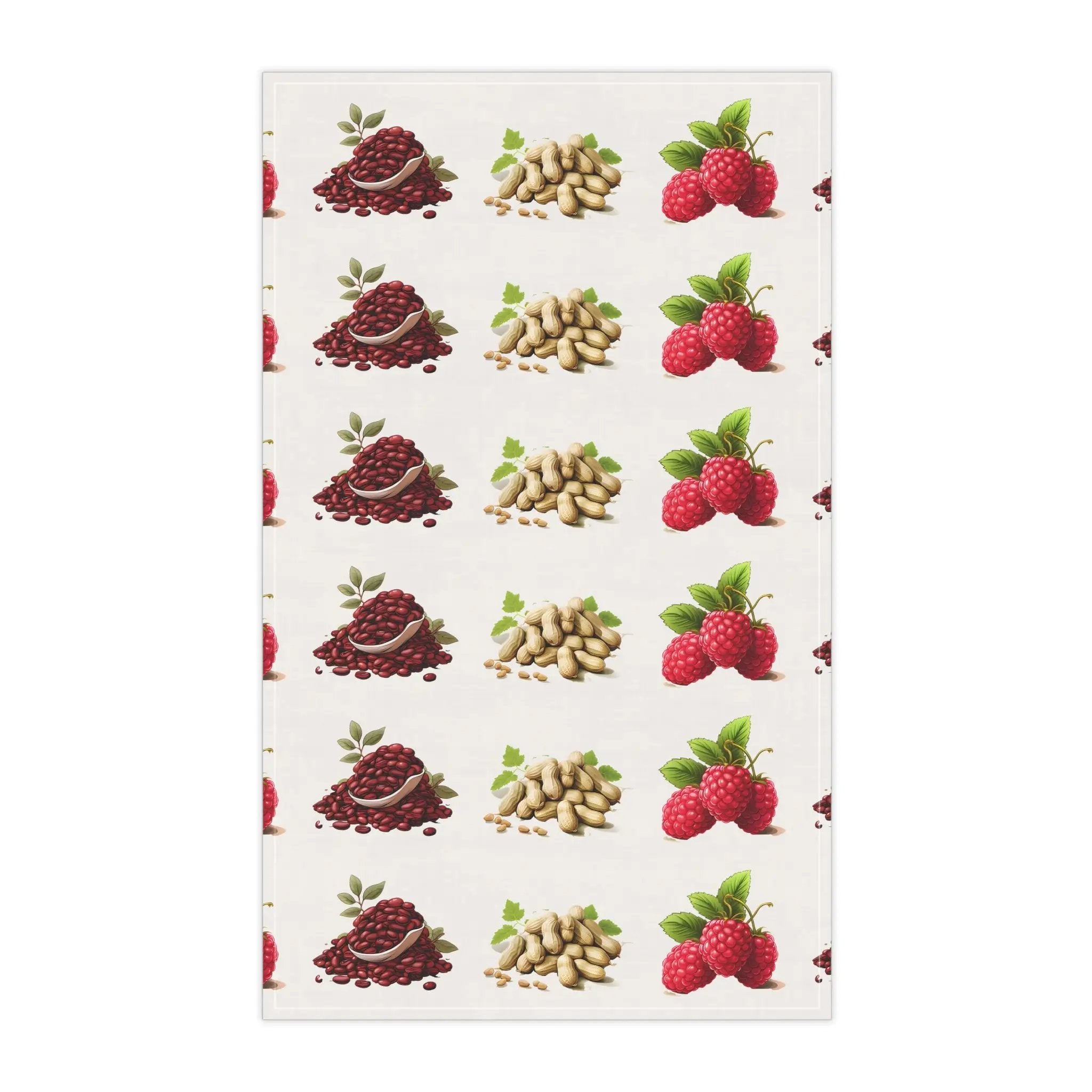 Kitchen Towel | a white towel with berries and nuts on it