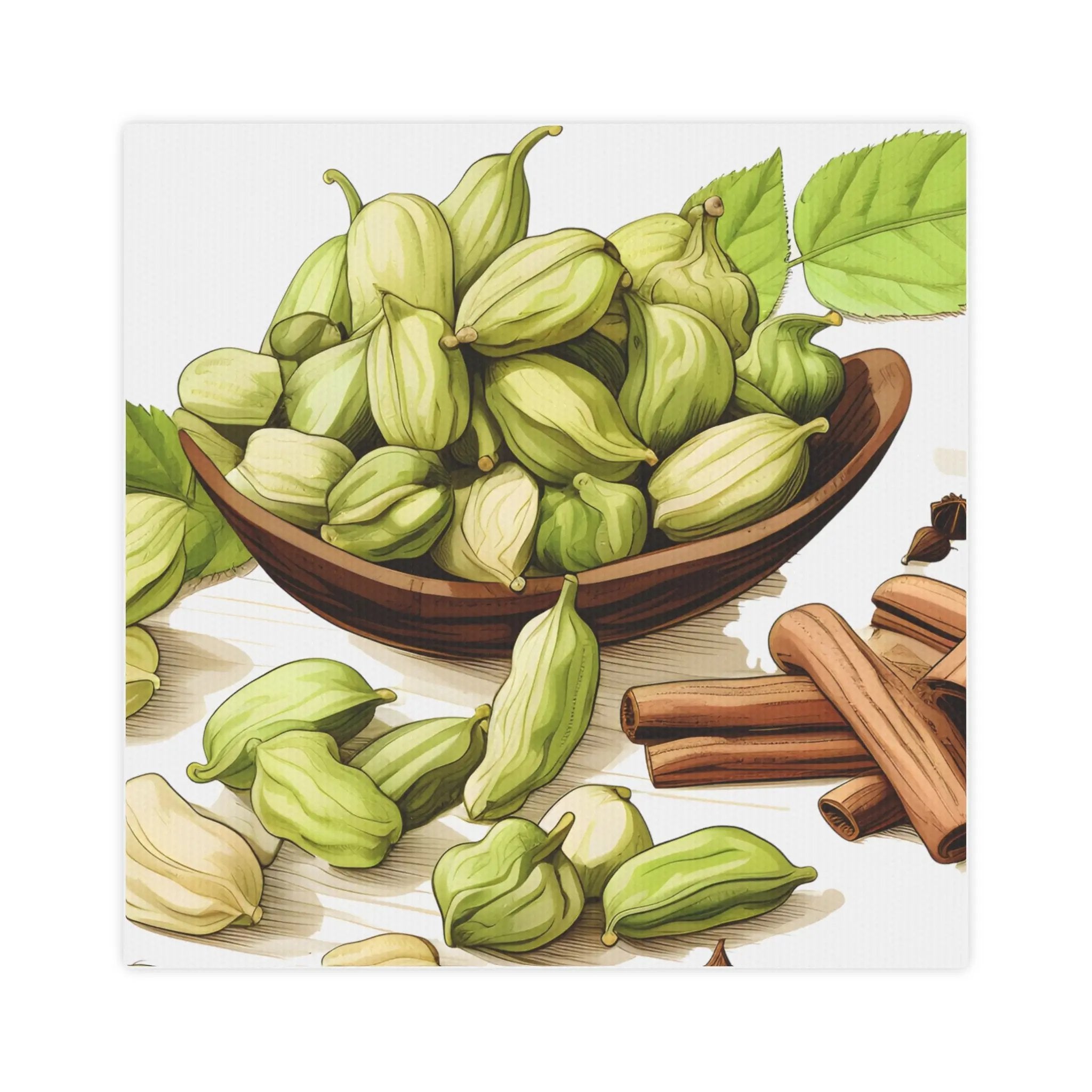 Canvas Gallery Wraps | a painting of a bowl of nuts and cinnamons