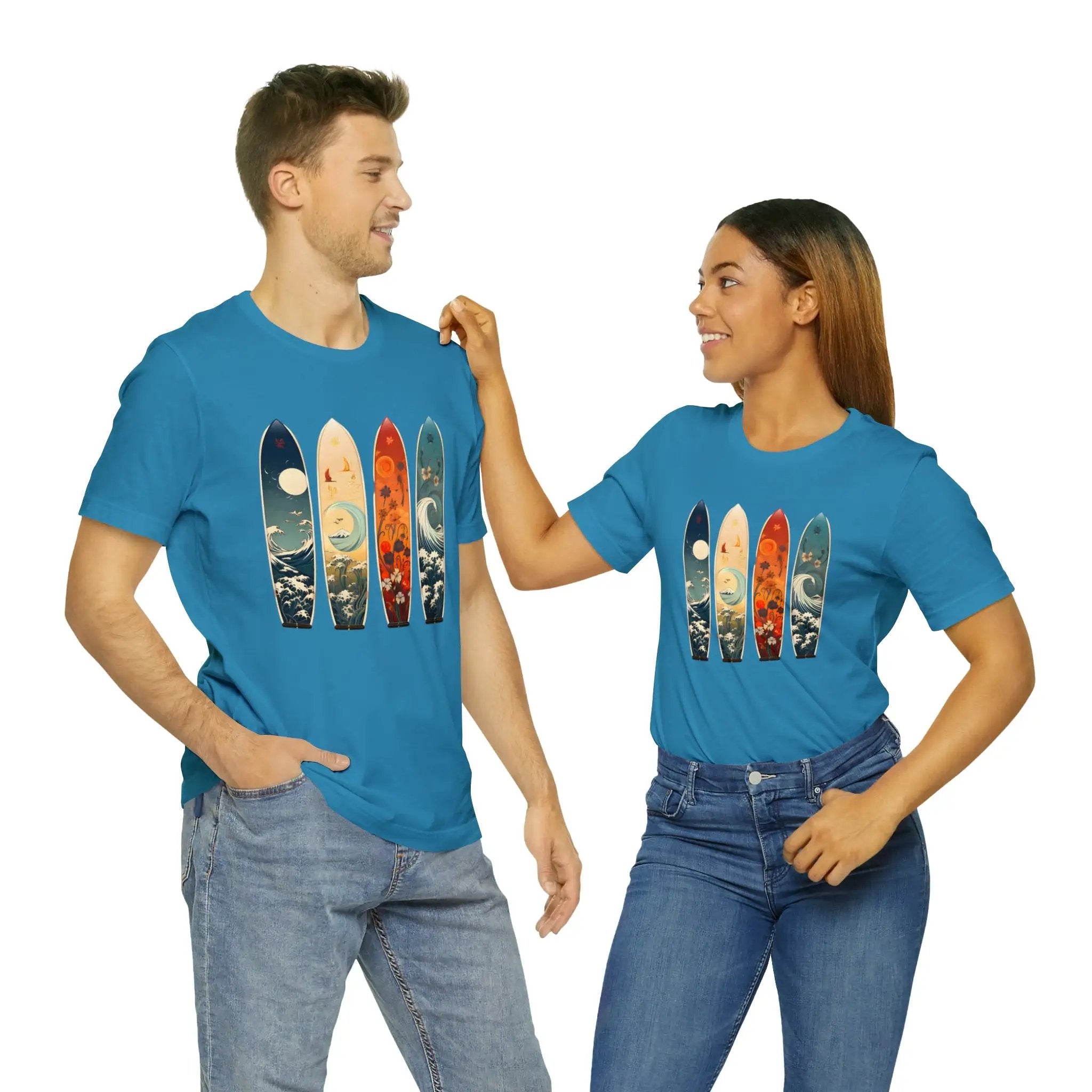 Couple t shirt | a man and a woman standing next to each other