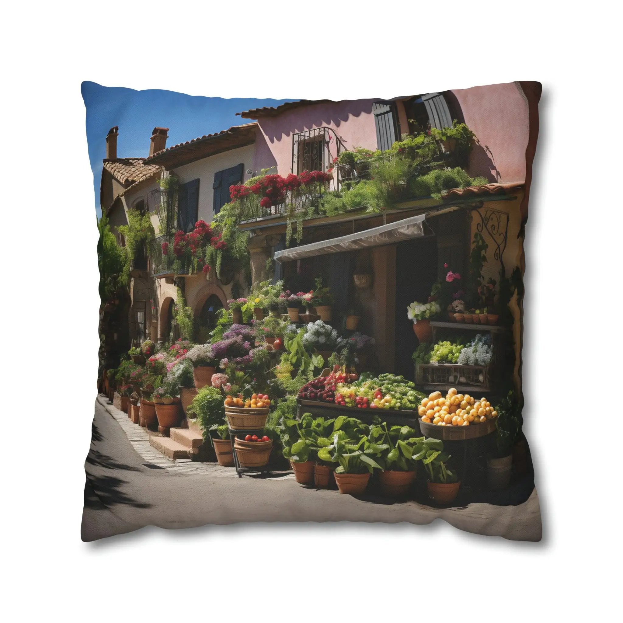 Pillow Sham | The Traditional Markets of Provence | A Feast for the Senses | Pastel Flower Pillow Case