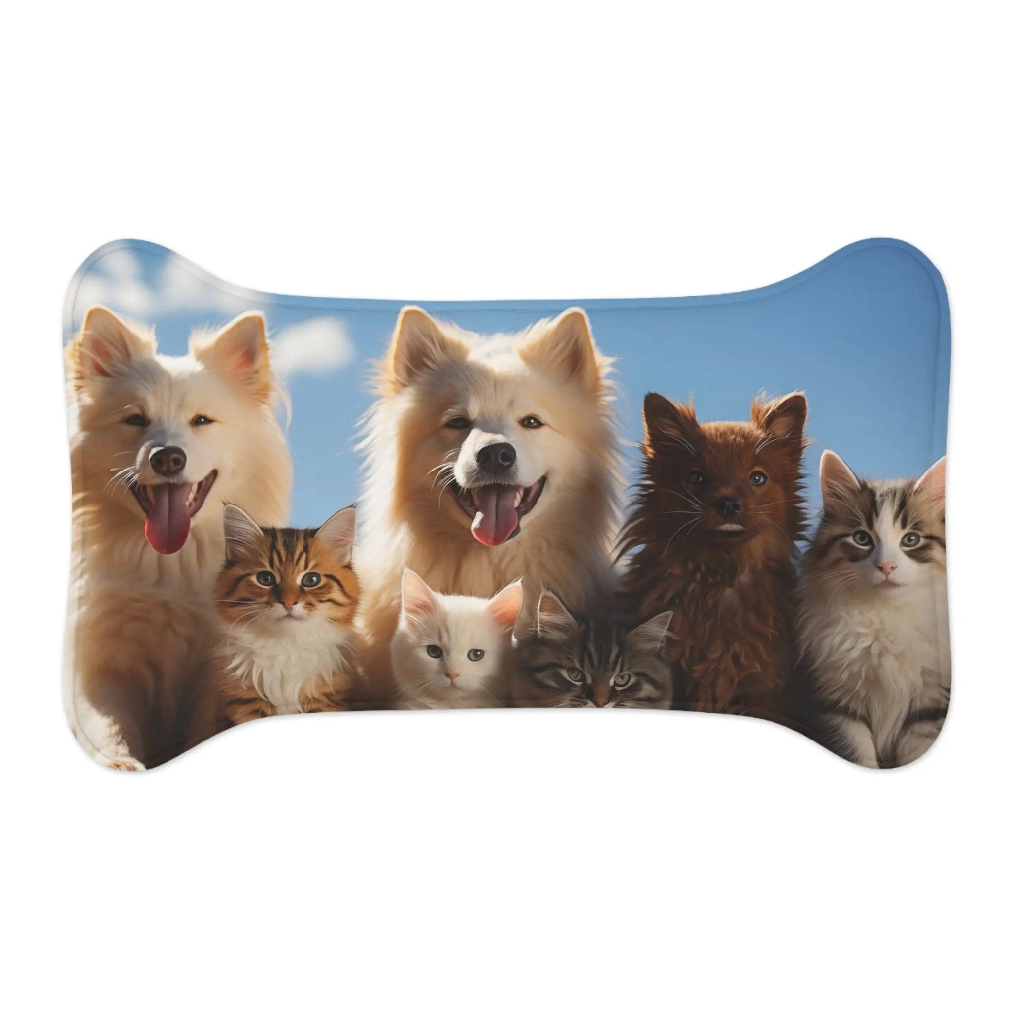 Pet Feeding Mats | a picture of a group of dogs and cats