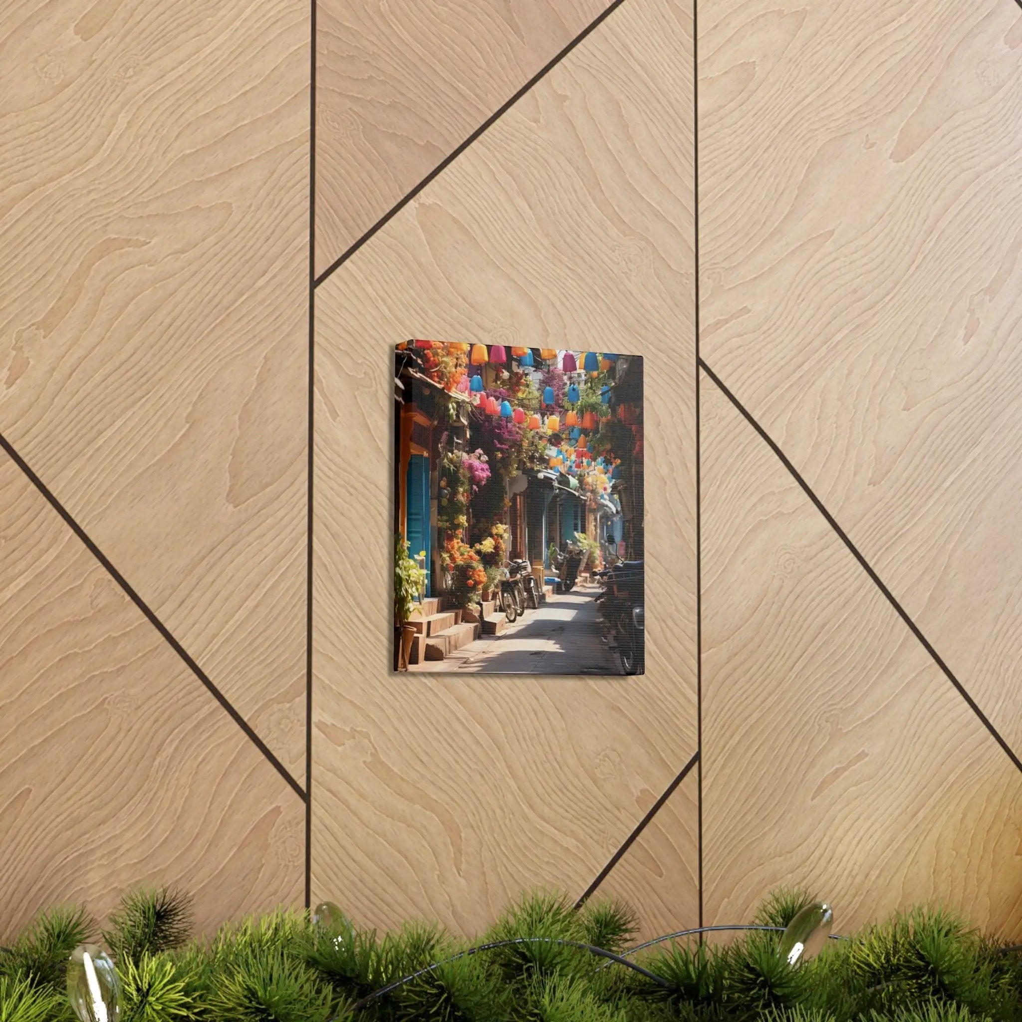 Canvas Gallery Wraps | a picture hanging on a wall next to a pine tree