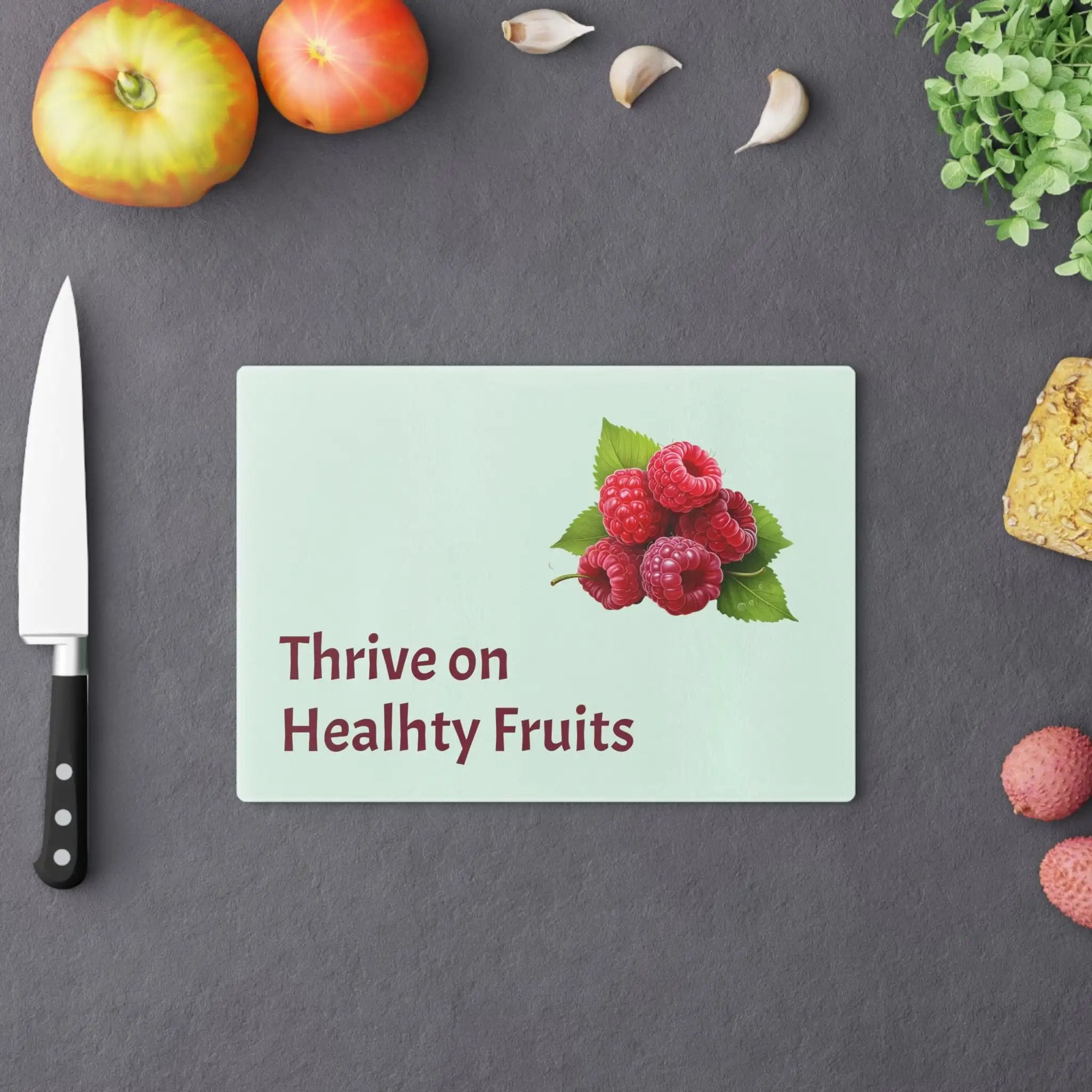 Cutting board | a cutting board with fruits and vegetables on it