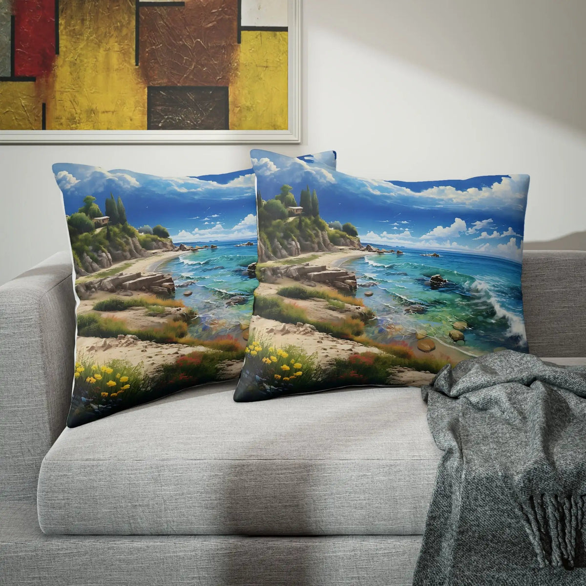 Pillow Sham | Sea Beach Landscape | Avatar Style | Cushion Cover | Pillowcase | Pillow Slip | Pillow Cover