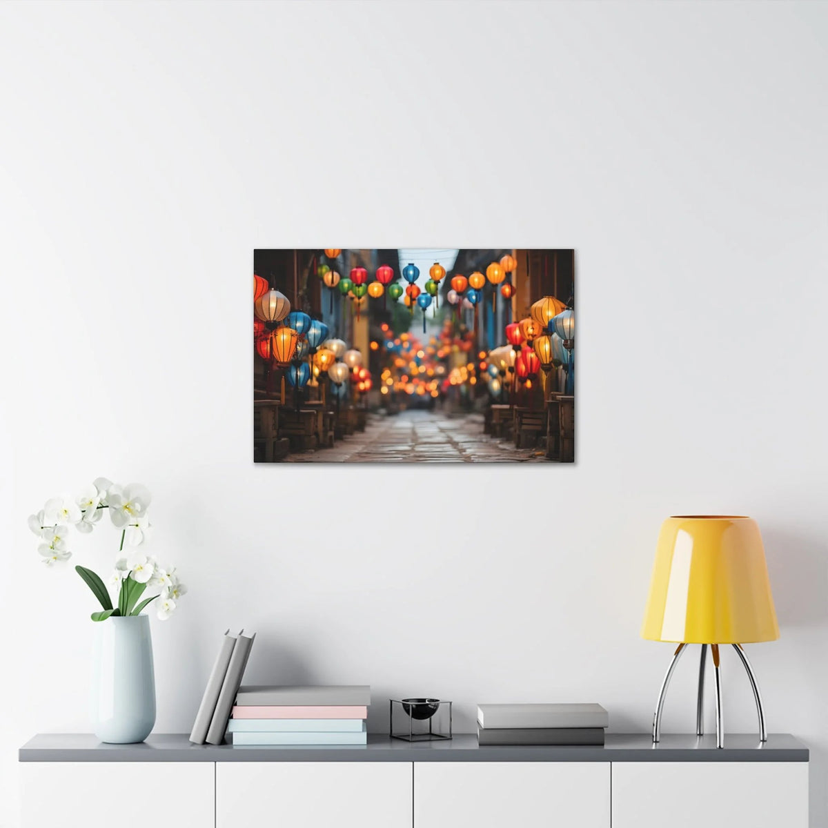 Canvas Gallery Wraps | a painting of a city street at night