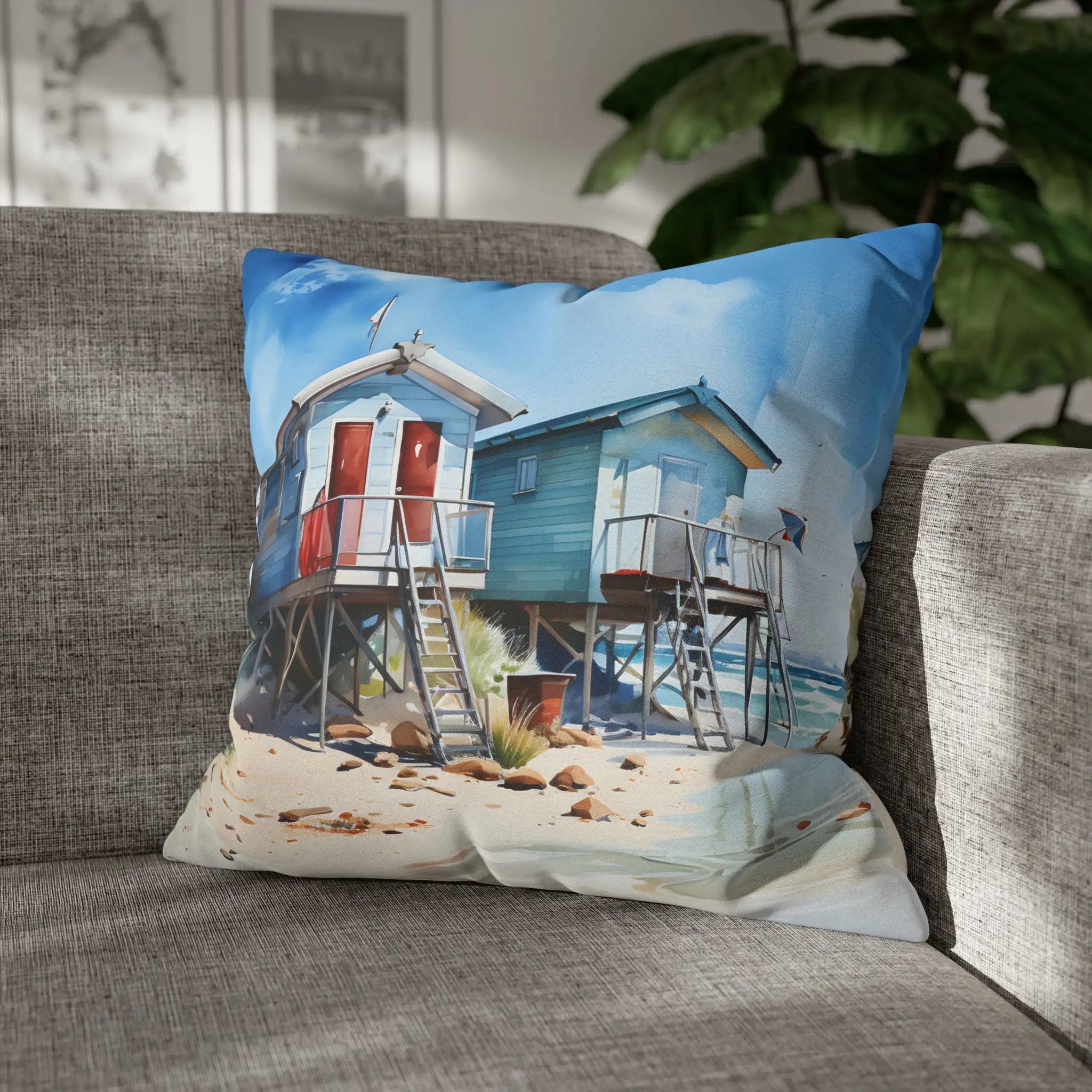 Pillow Sham | Sandy Shore | Beach Cabin Inspired