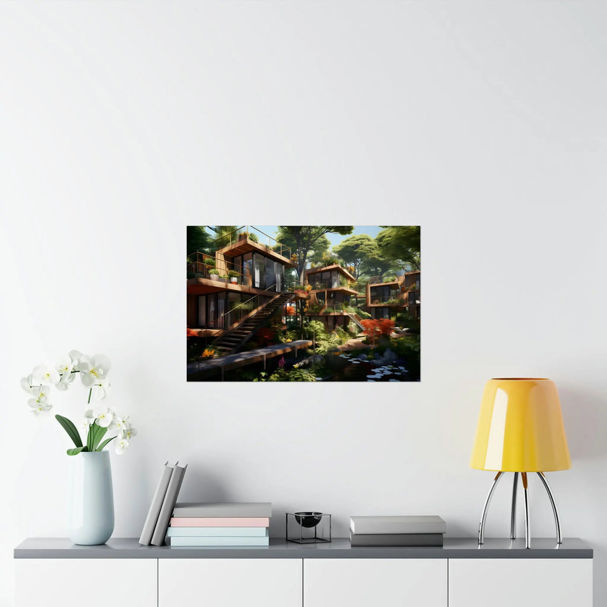 Kawaii Posters | a painting of a house in the woods