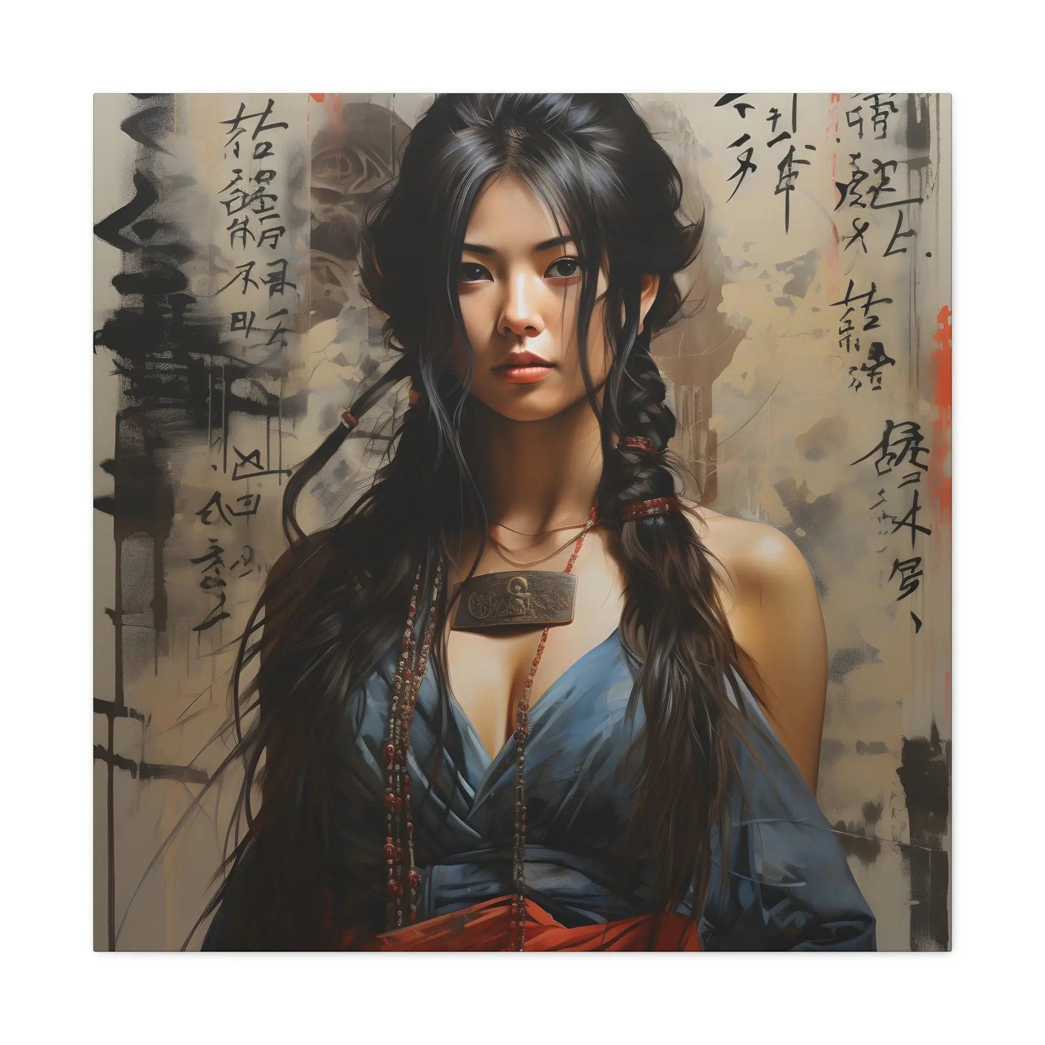 Canvas Gallery Wraps | a painting of a woman with long hair