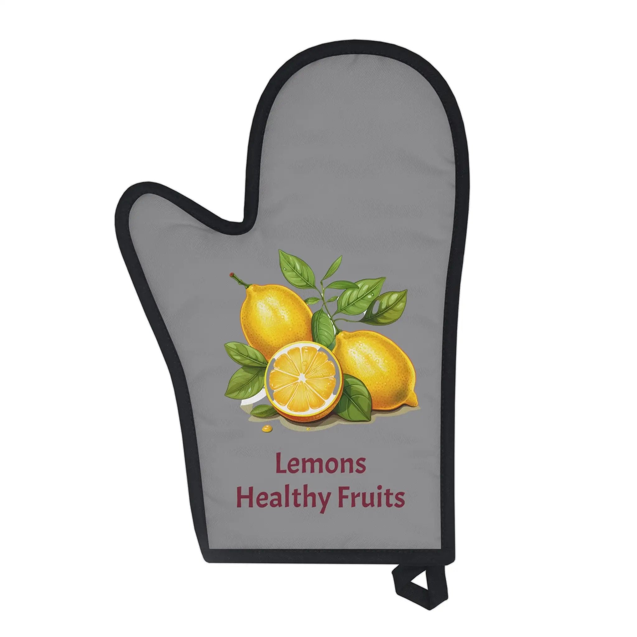 oven mitt | a oven mitt with lemons and leaves on it