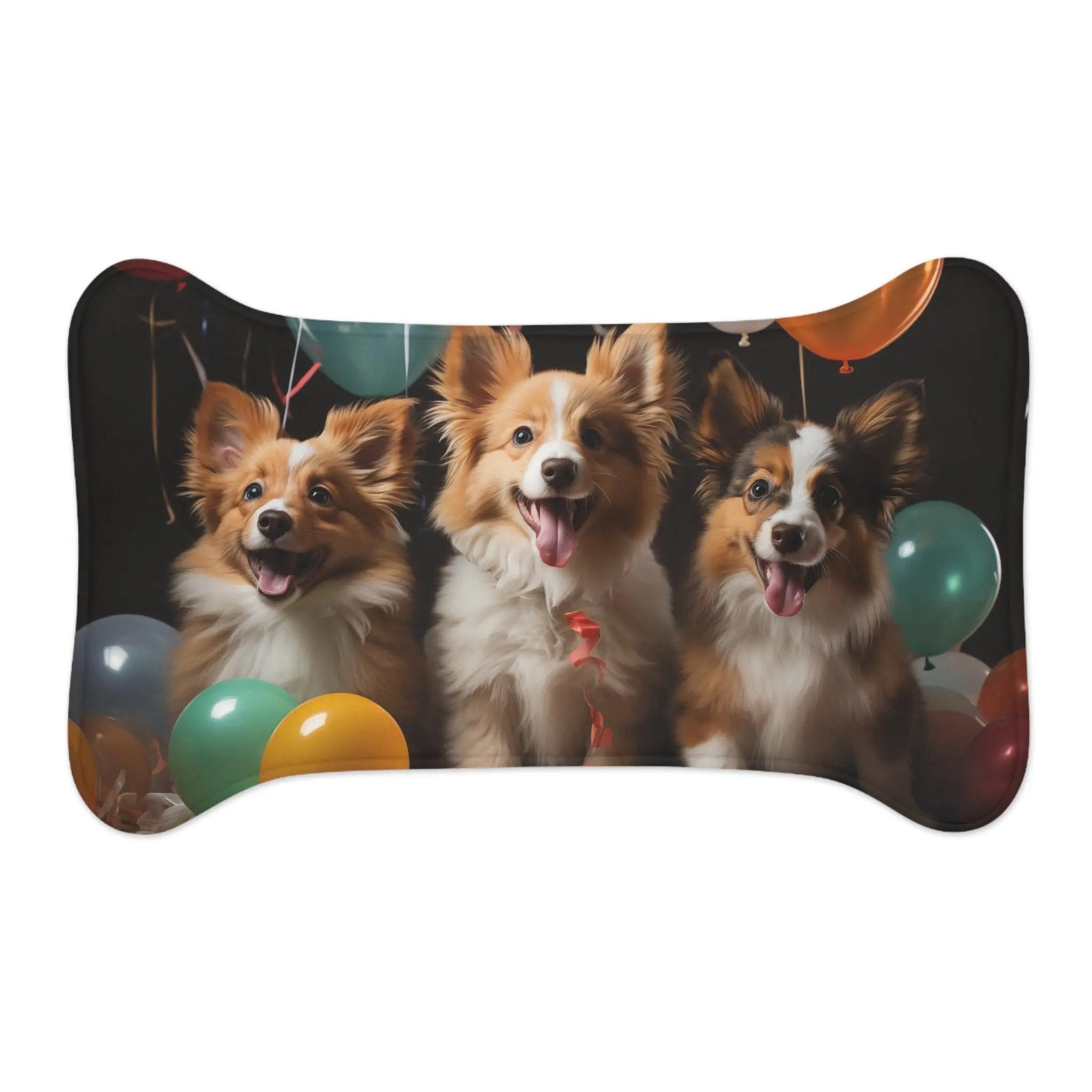 Pet Feeding Mats | a group of three dogs sitting next to each other