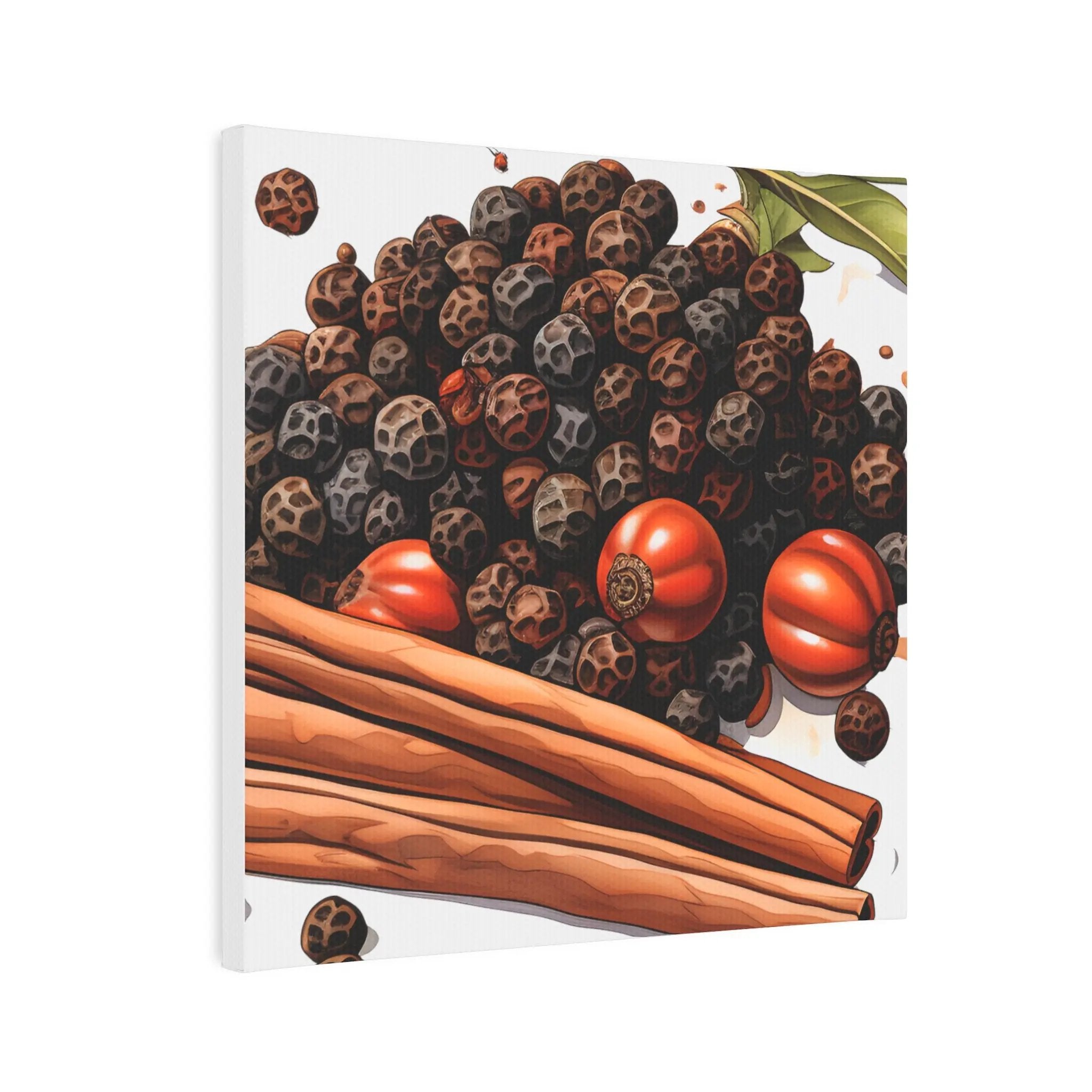 Canvas Gallery Wraps | a painting of berries and cinnamon on a white background