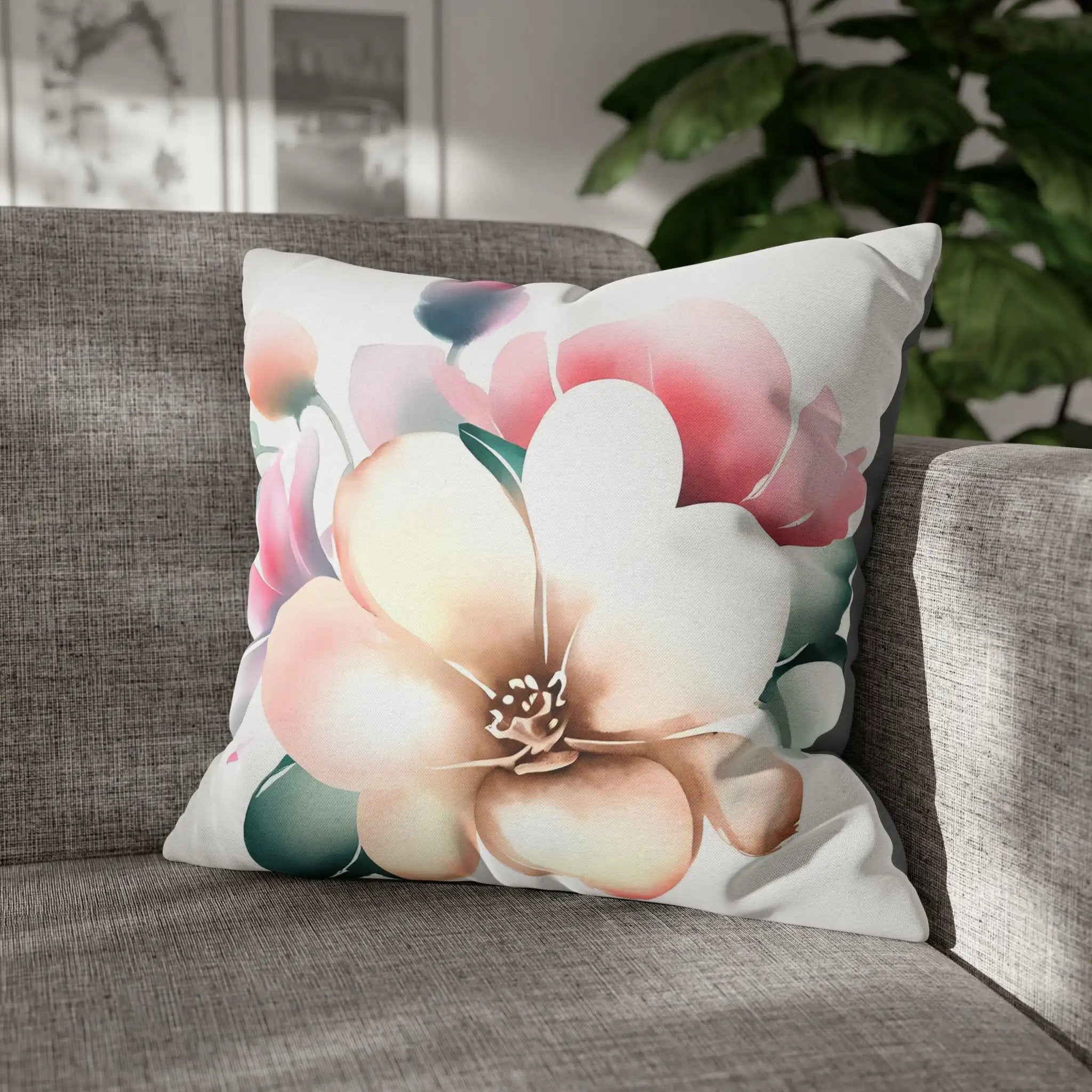 Pillow Sham | a pillow with a flower on it sitting on a couch