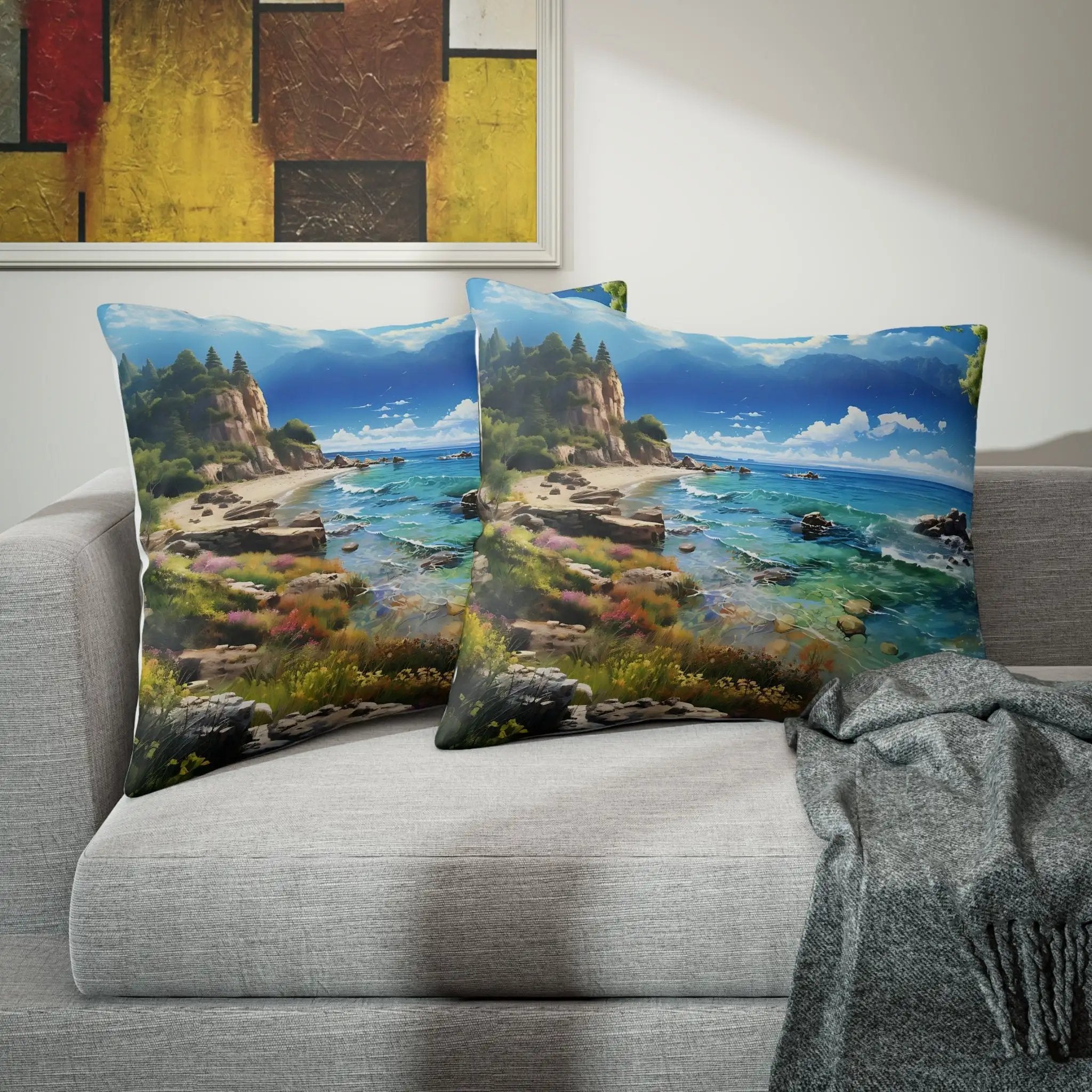 Pillow Sham | Sea Beach Landscape | Avatar Style | Cushion Cover | Pillowcase | Pillow Slip | Pillow Cover