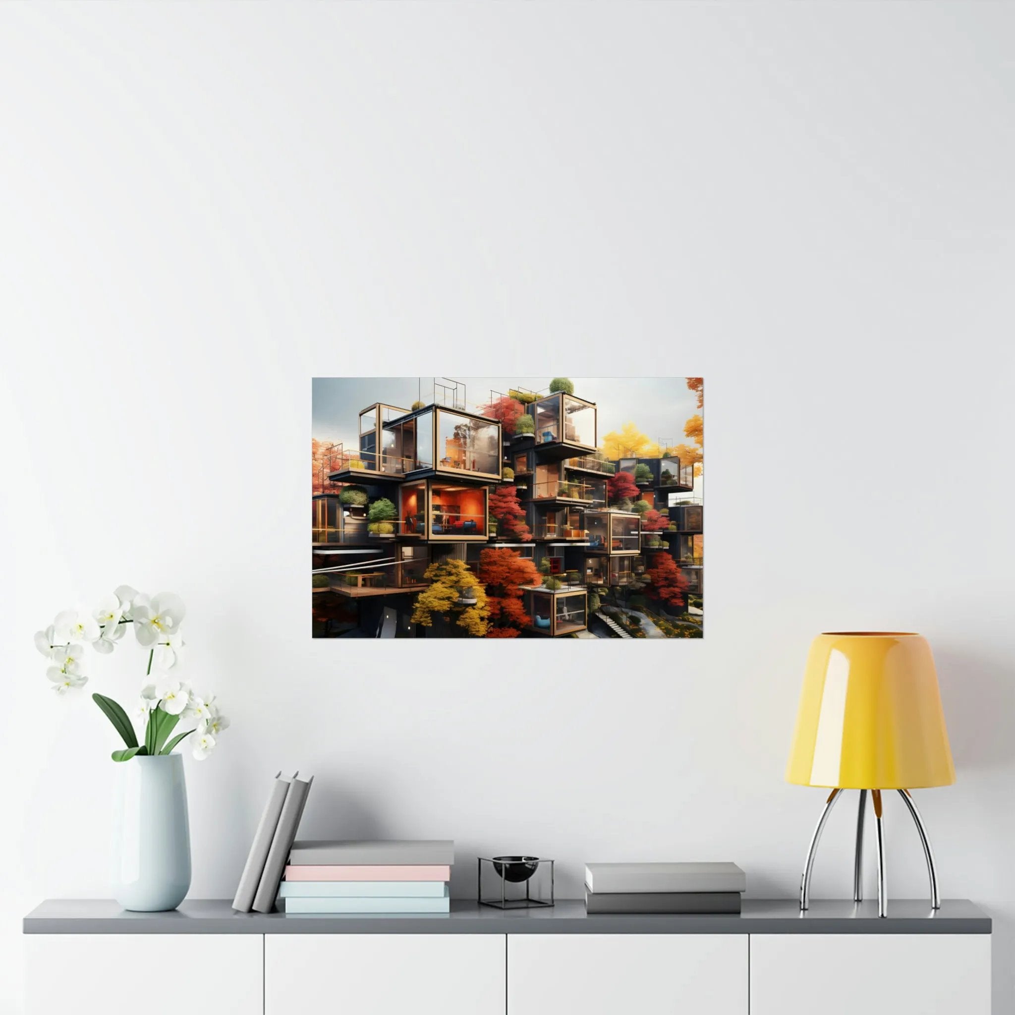 Kawaii Posters | a white wall with a painting on it