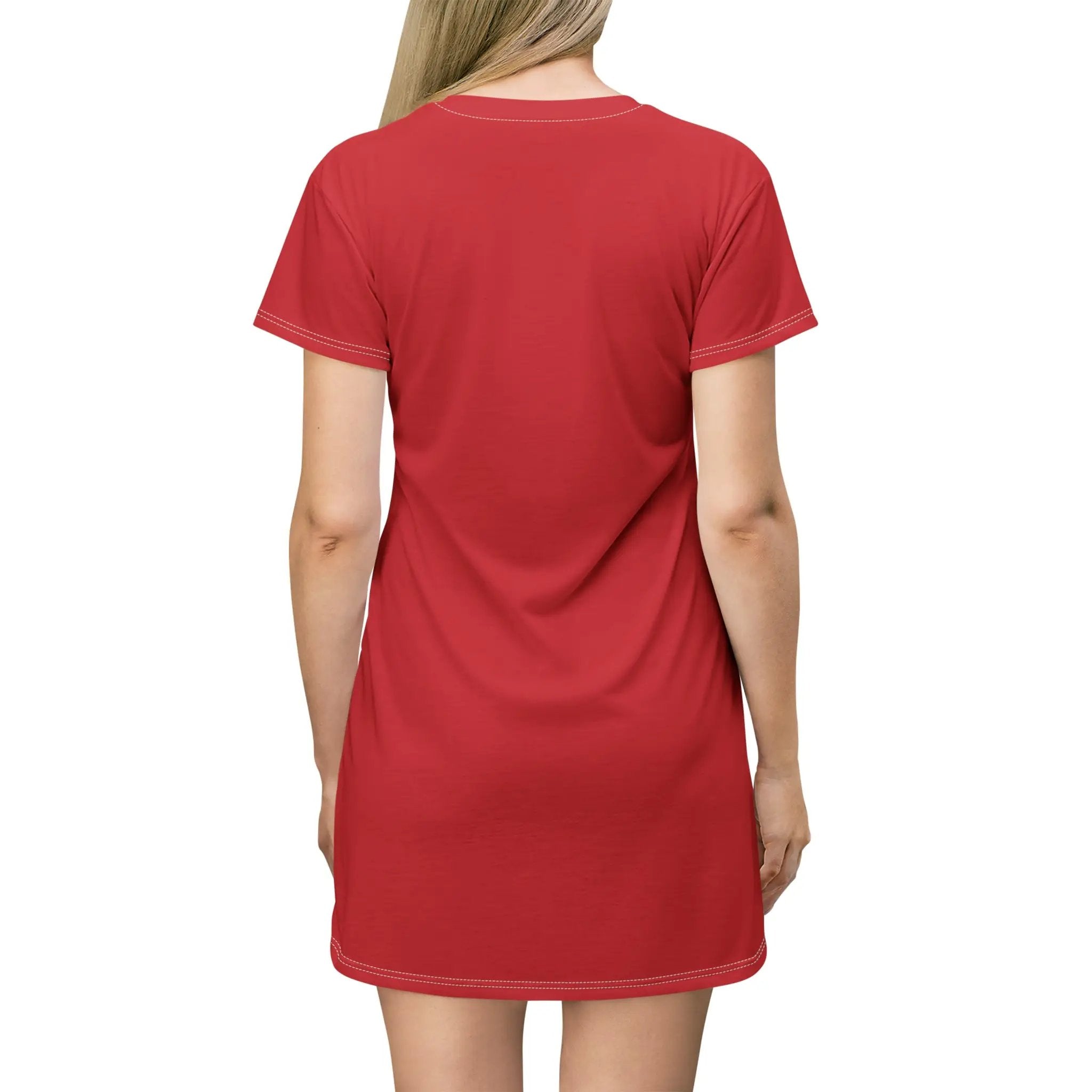 woman shirt dress | a woman wearing a red shirt dress