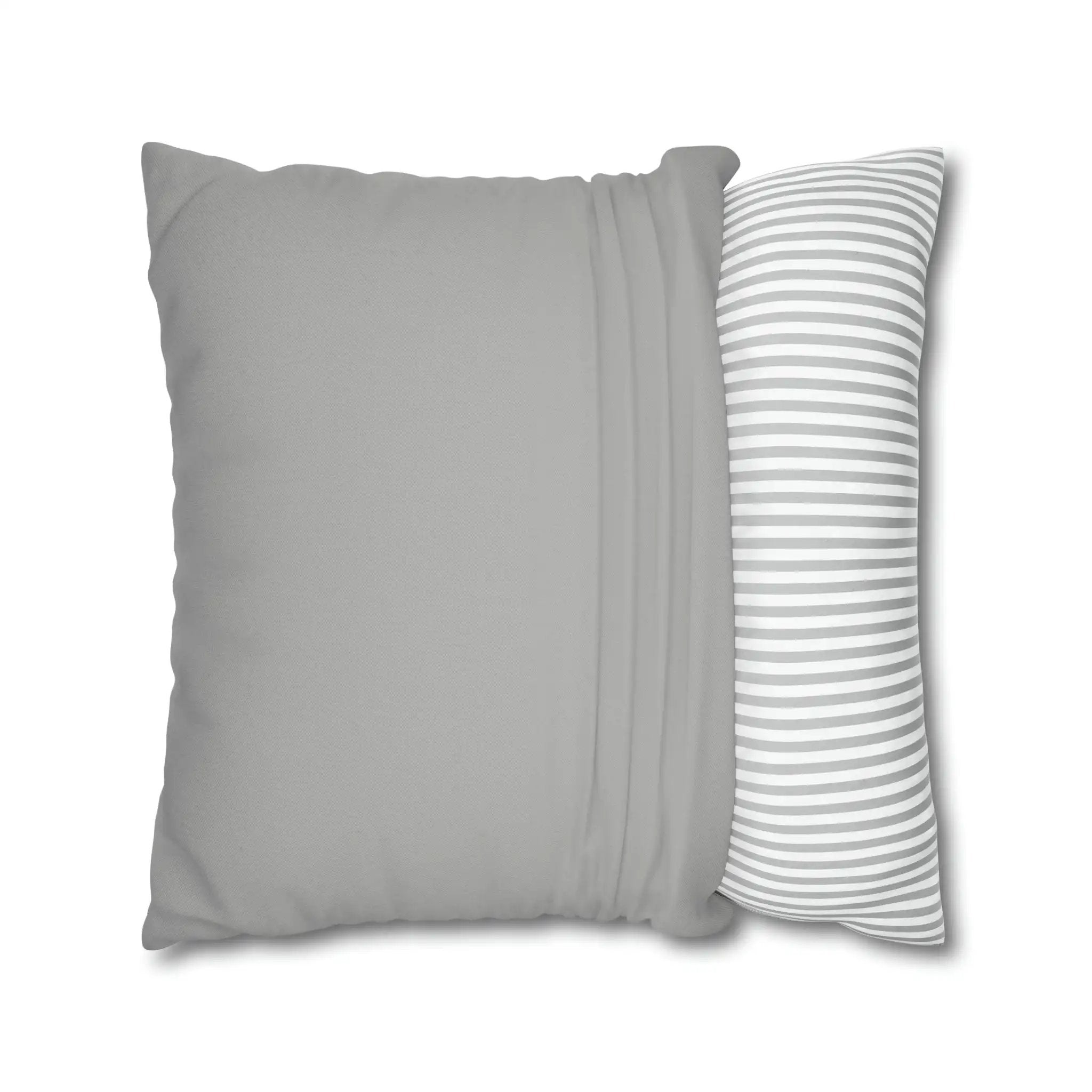 pillow cover | a gray pillow with a white stripe on it