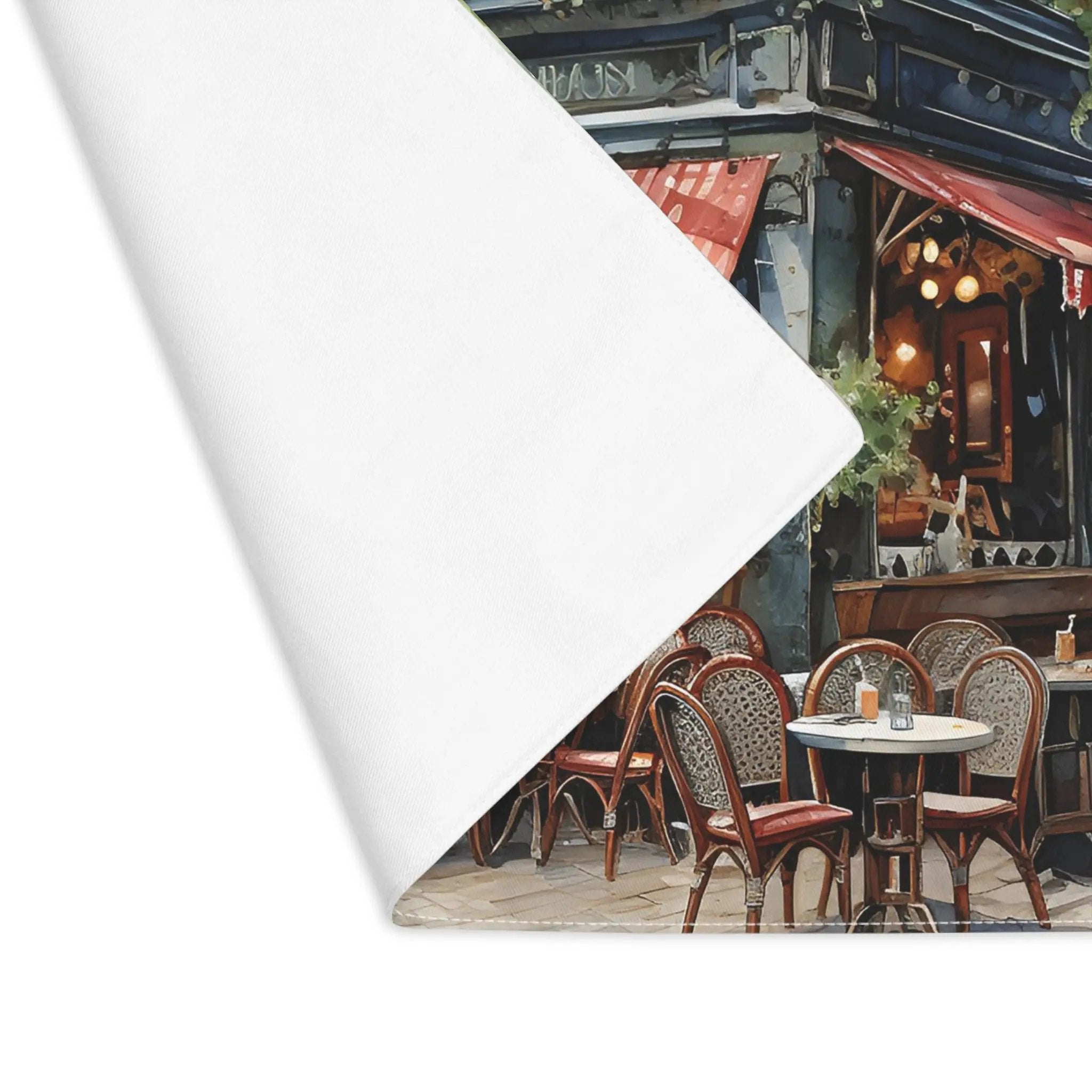 Placemat | a picture of a restaurant with tables and chairs