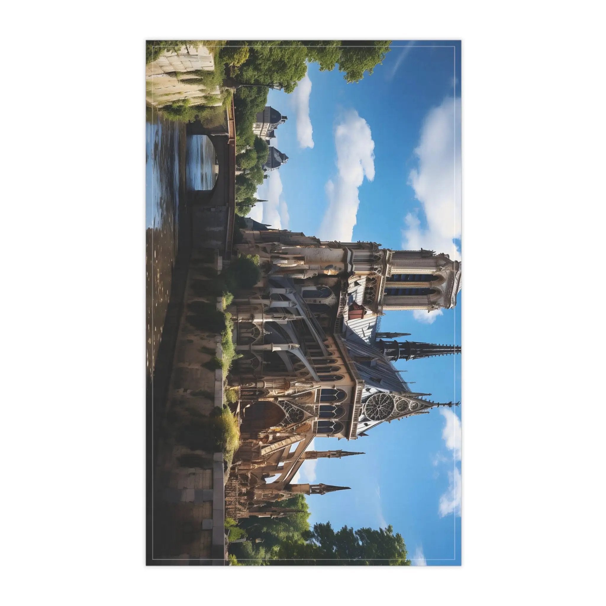 Kitchen Towel | a picture of a tower with a sky background