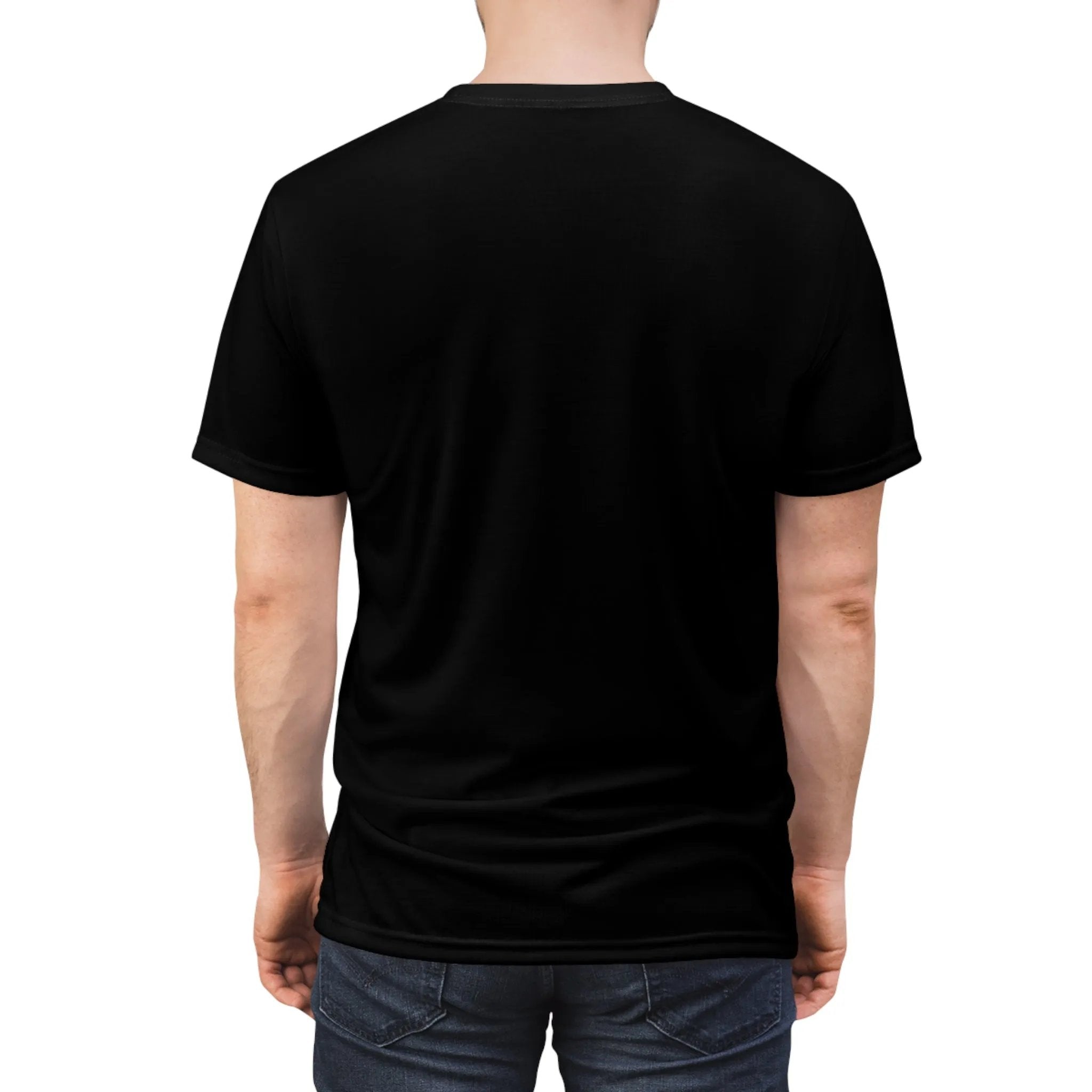 vintage shirt | a man wearing a black shirt and jeans