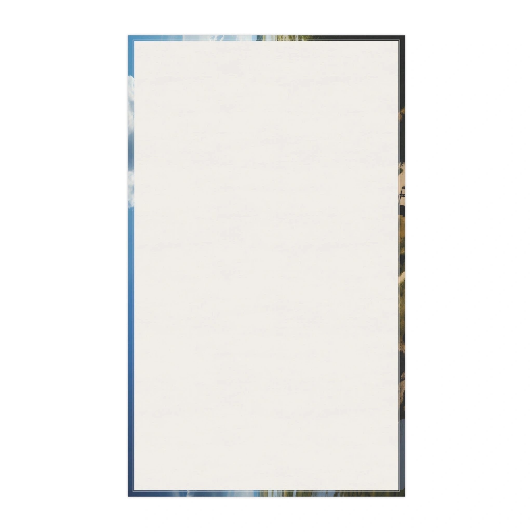 Kitchen Towel | a white sheet of paper with a blue border