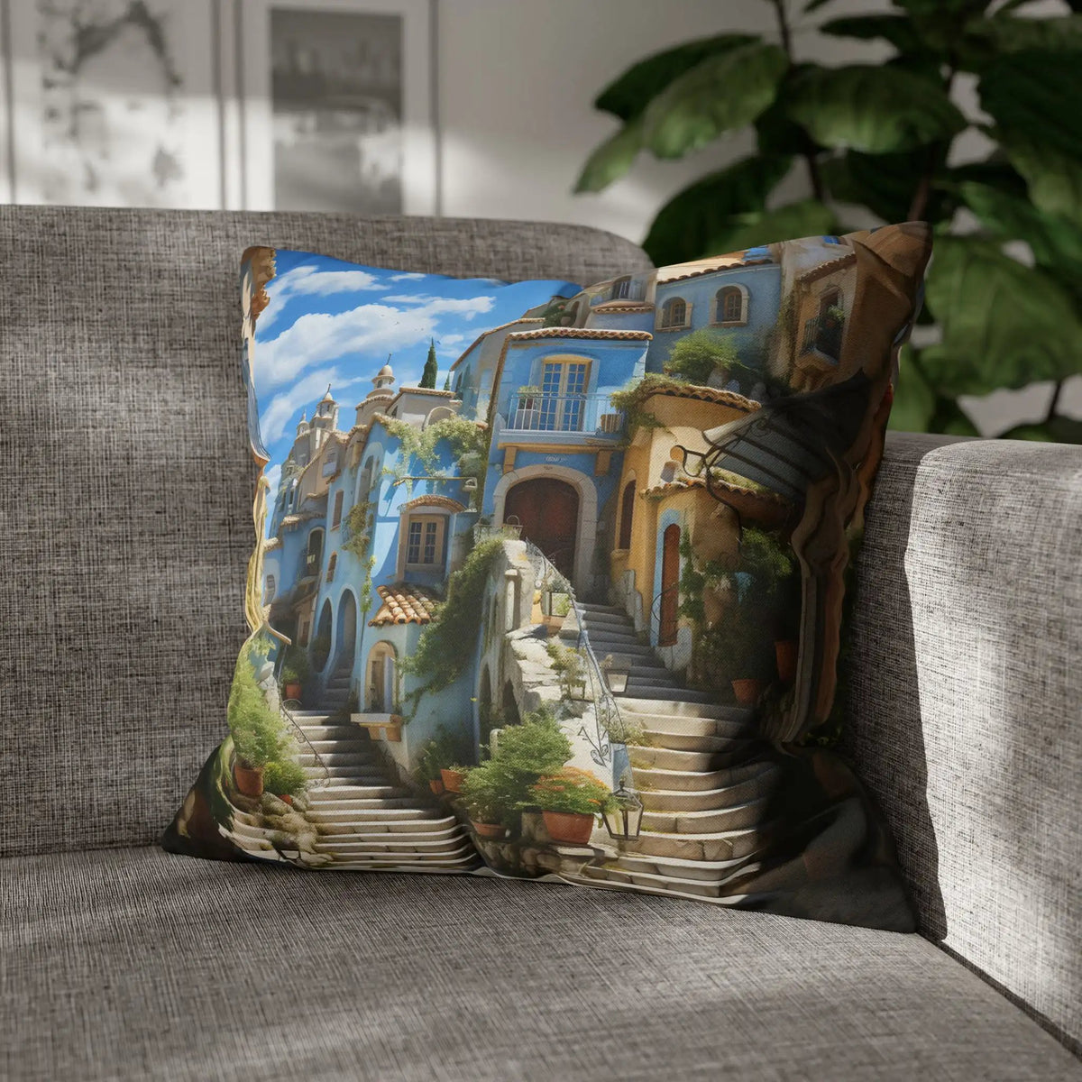 Pillow Sham | The Enchanting Streets of Provence | Sunshine Corner in Your Home | Pastel Flower Pillow Case