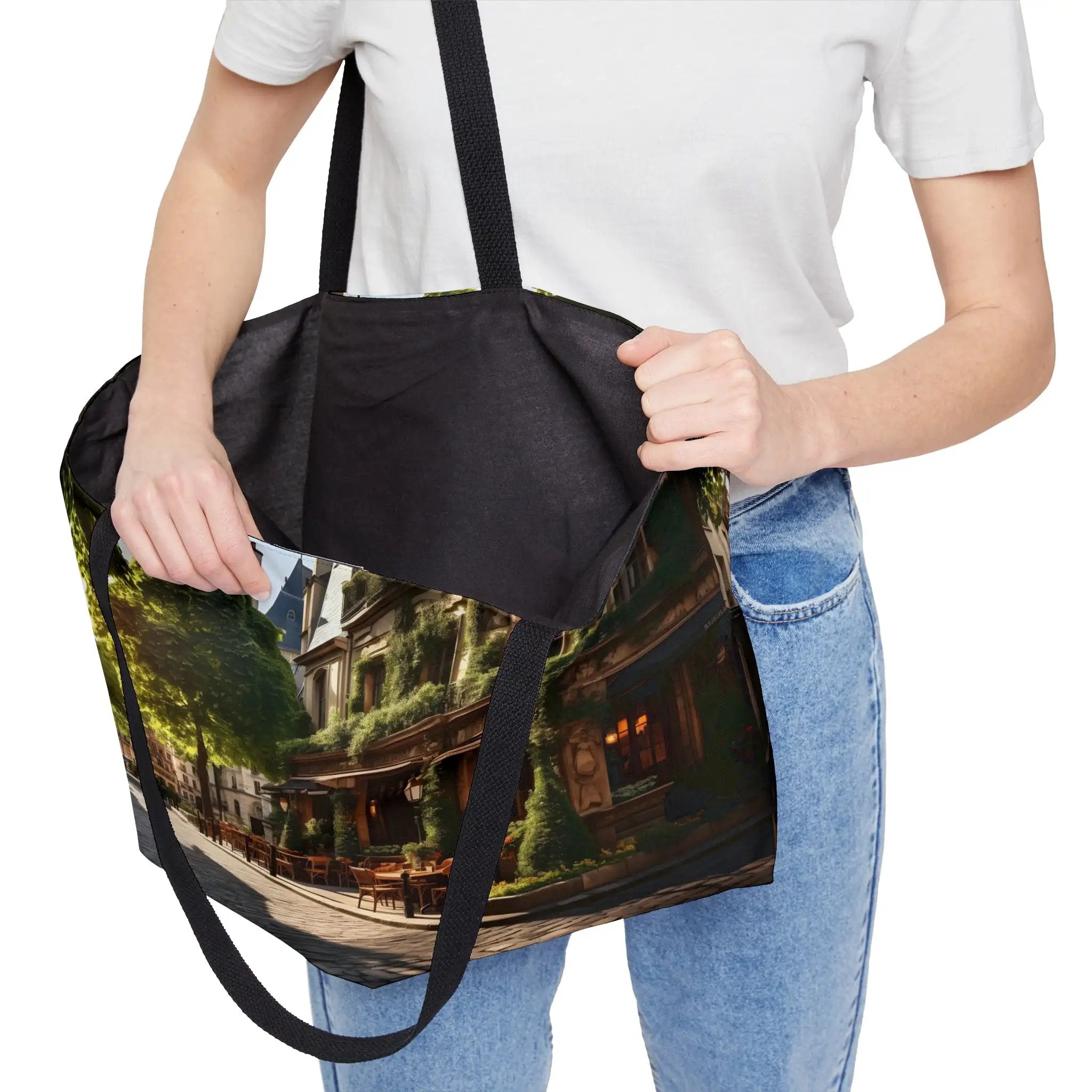 Weekender Tote Bag | a tote bag with a picture of a restaurant