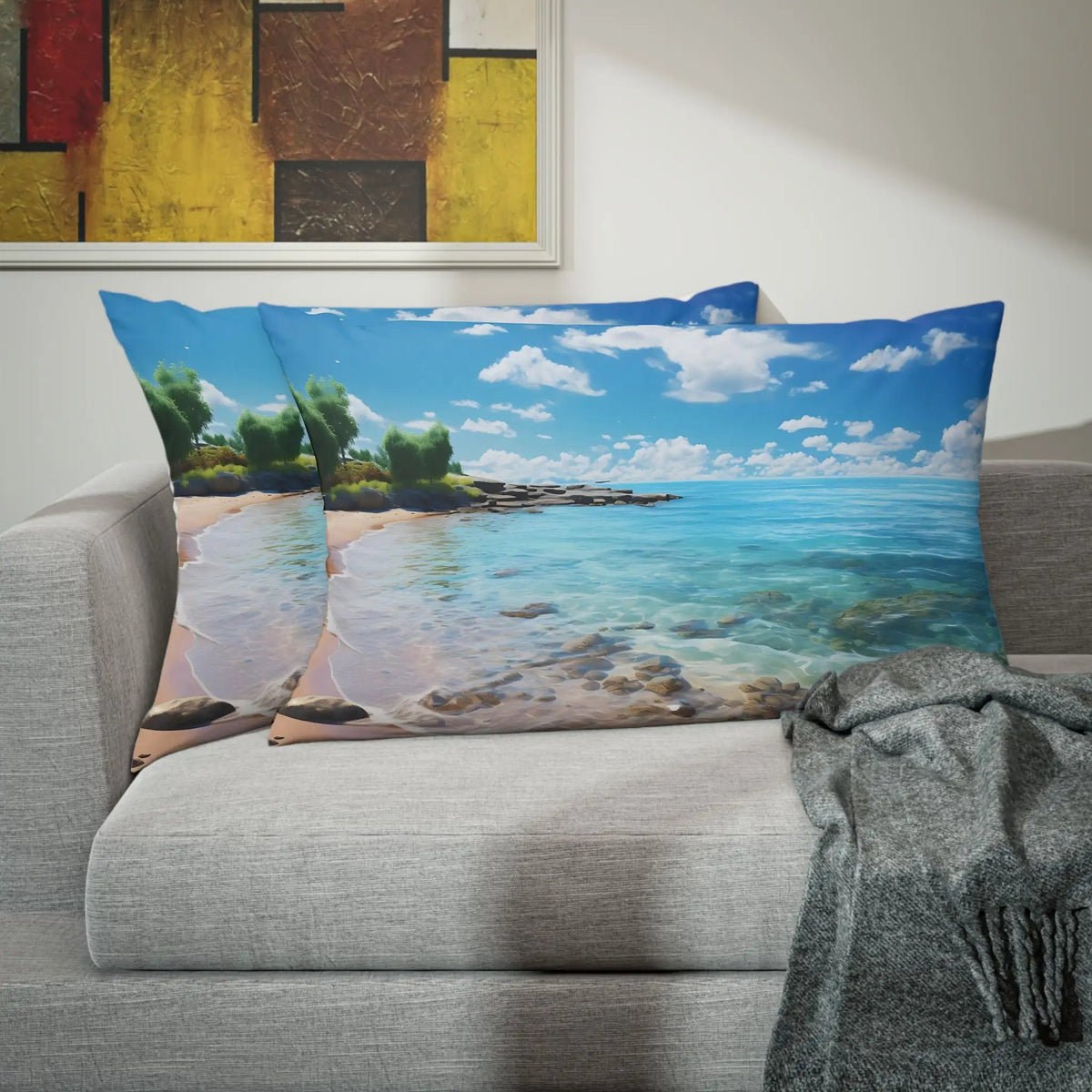 Pillow Sham | Sea Beach Landscape | Avatar Style | Cushion Cover | Pillowcase | Pillow Slip | Pillow Cover