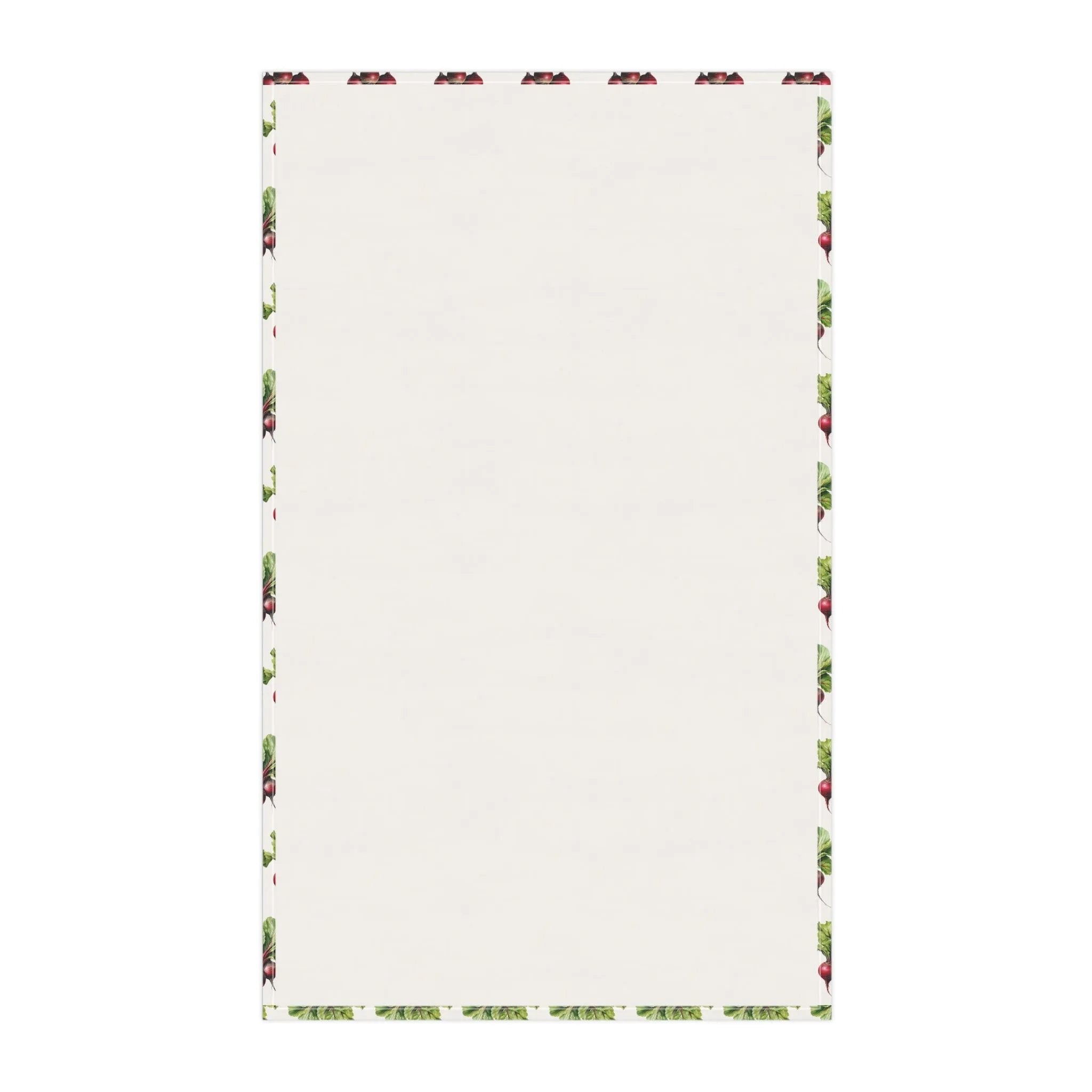 Kitchen Towel | a white paper with a green and red border