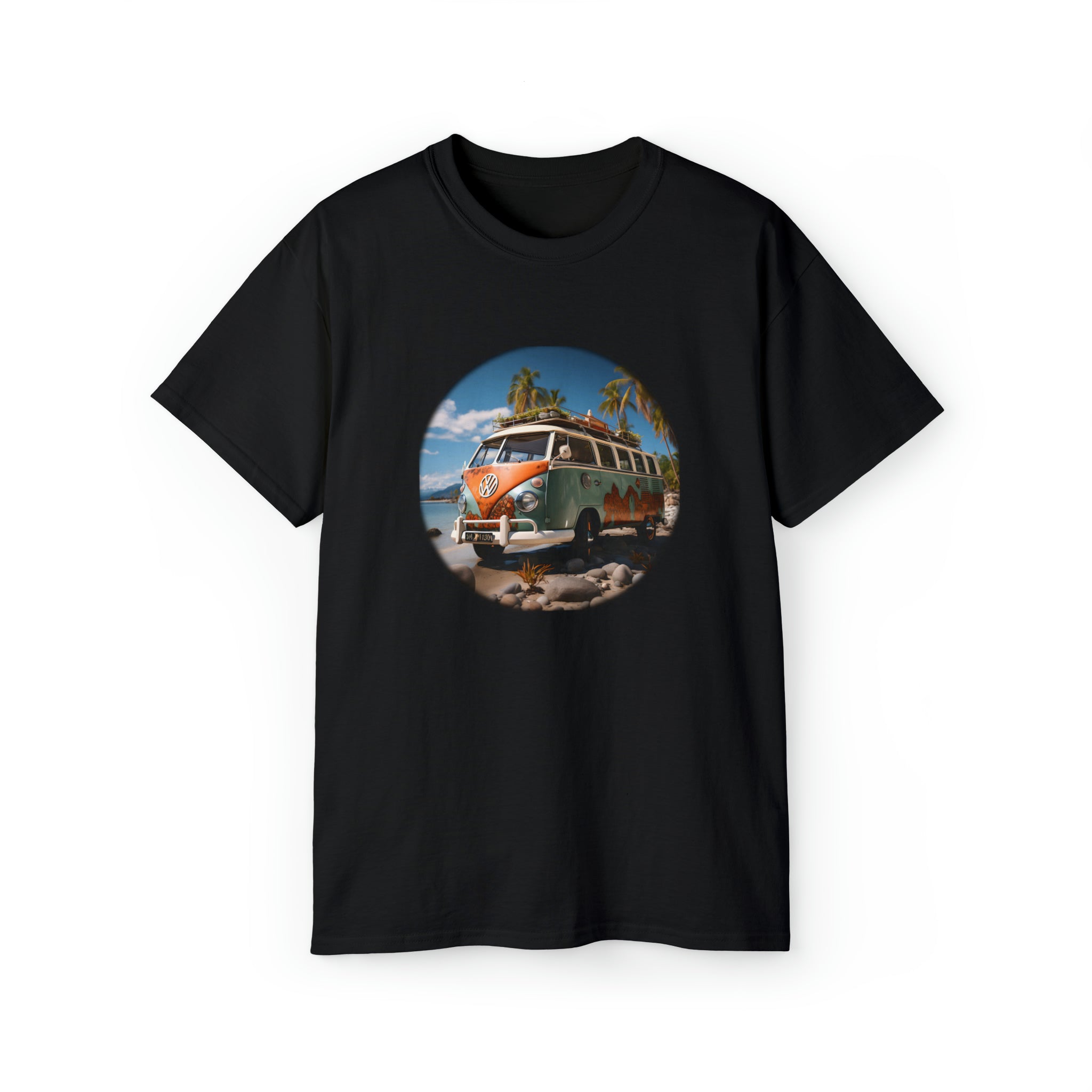 men tee graphic | a t - shirt with an image of a bus on it