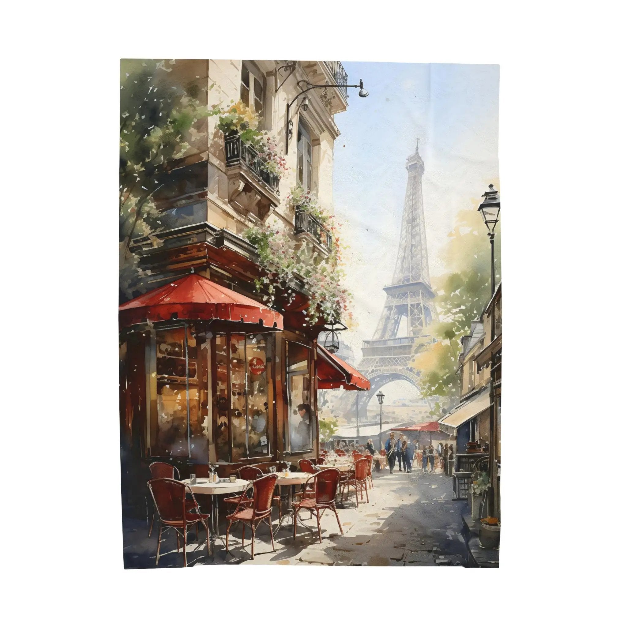 bedroom Blanket | a painting of the Eiffel tower in Paris